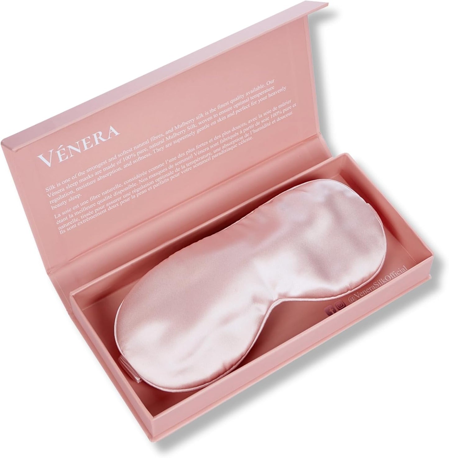 Silk Sleep Mask - 100% Pure 22 Momme Mulberry Silk Eye Sleeping Mask for Women and Men - Blackout Eye Mask for Sleeping (Light Pink)