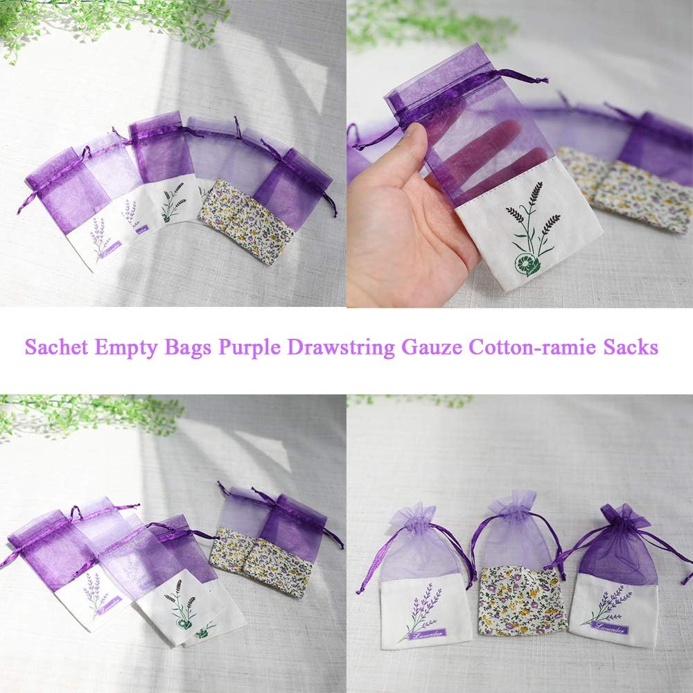 Sachet Empty Bags Linen Fabric Bags Organza Gauze Bags for Lavender, Spice and Herbs