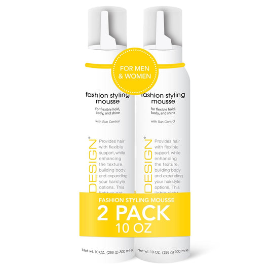 TRI Fashion Volumizing Mousse for Wavy Hair - Taming Curls, Frizz Control & Shine, Styling Foam for Women - 10 Ounce (2 Pack)