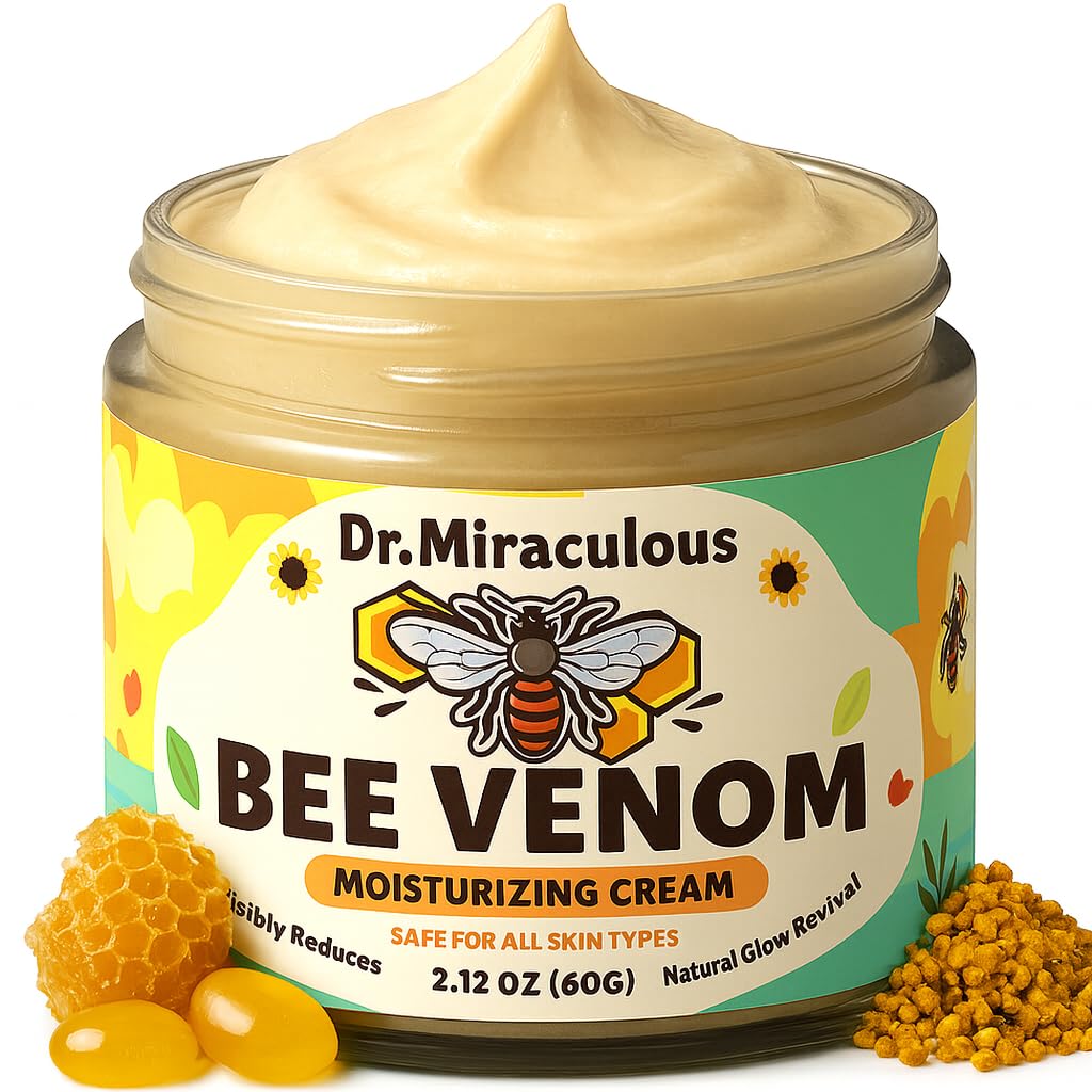 Bee Venom Skin Cream, Propolis & Peptide Anti-Aging Moisturizer for Wrinkles Removal, Hydration & Firming Skin (2.12 fl oz)