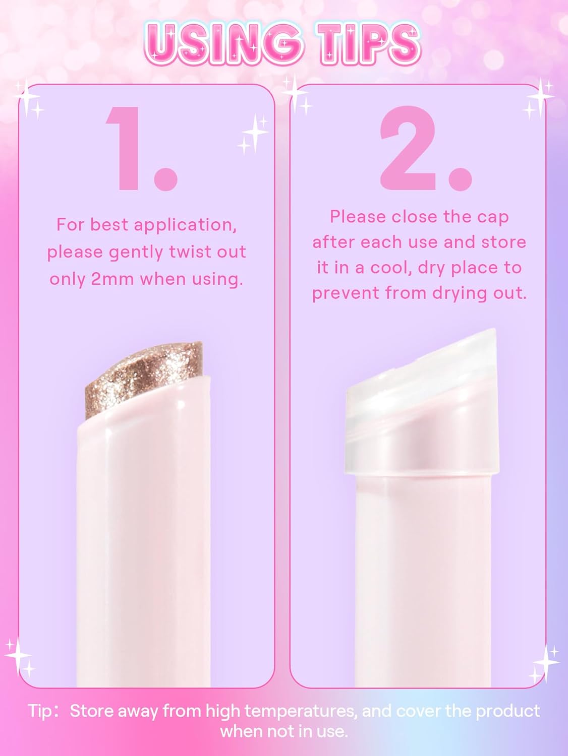 SHEGLAM Crystal Jelly Glaze Stick Eye Shadow Stick Eyeliner Brightener Pencil Crayon with Brush Easy to Blend Long Lasting Shimmer Eyeshadow-Champagne Gleam