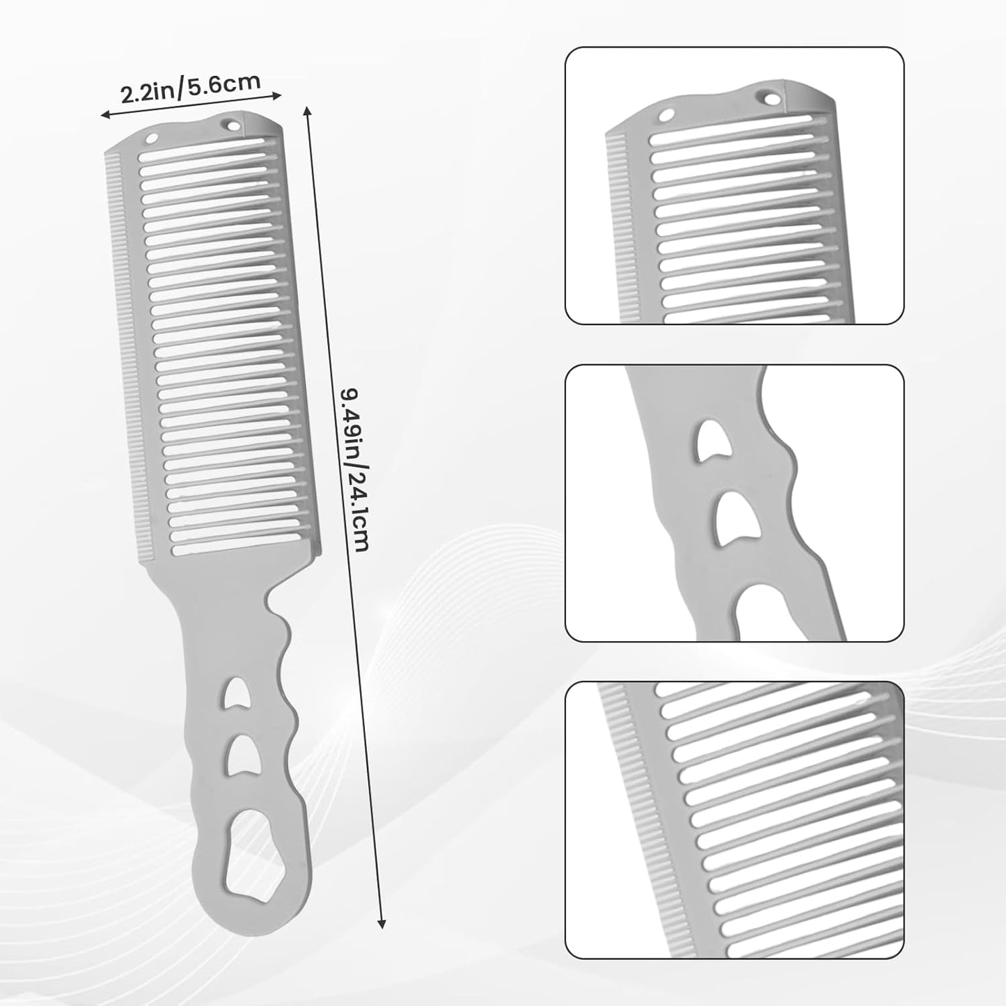 Fade Comb for Men Haircut,4PCS Fade Guide for Men Haircut Kit with Silicone Haircut Band,Barber Comb and Hairdressing Sweeping Brush,Self Hair Cutting Tool for Home DIY(Gray)