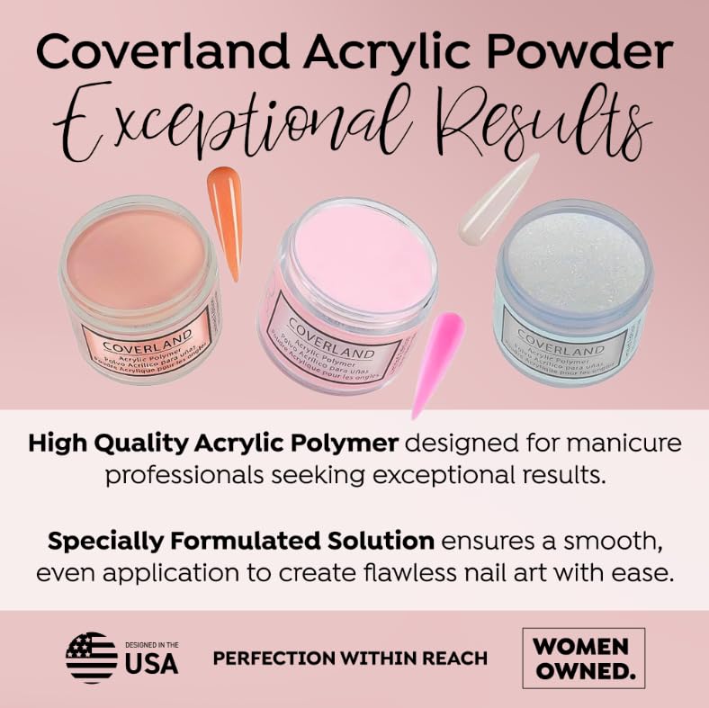 Tones Coverland Acrylic Nail Powder "Fuschia Jewel" - Limited Edition Acrylic Powder for Nail Design, Sculpting, and Masking Nail Bed Imperfections - Professional Acrylic Nail Supplies - (1.5 Oz)