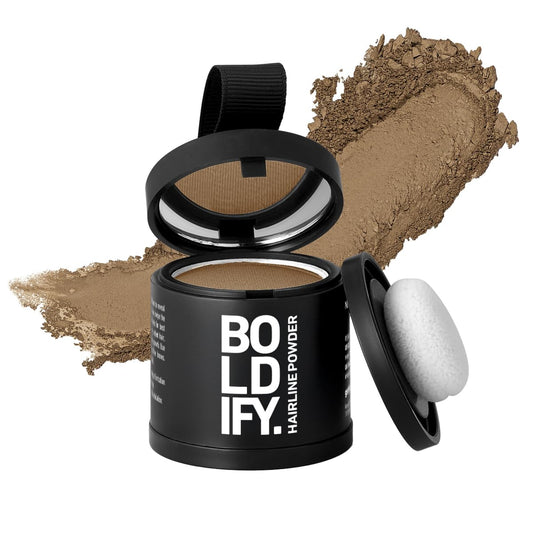 BOLDIFY Hairline Powder (LARGE, 10g) - Root Touch Up Hair Color for Gray Coverage - Bald Spot Concealing Hair Powder for Women & Men - 48-Hour Stain-Proof - Dark Blonde