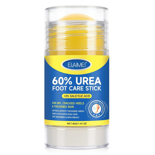 Bieyoc 60% Urea Cream with 2% Salicylic Acid, Urea Foot Cream Stick for Cracked Heels, Calluses and Rough Skin, Portable Foot Balm Stick No-Mess Applicator,1.41oz