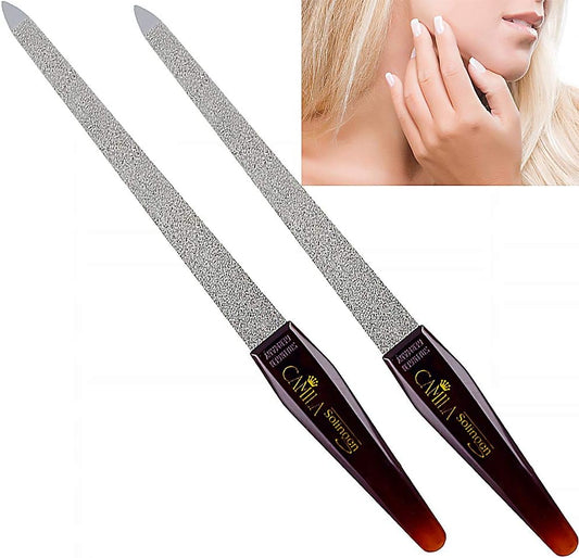 CS19 Sapphire Metal Nail File for Natural Nails Fingernail and Toenail Care, 8" Double Sided Coarse and Fine for Manicure and Pedicure