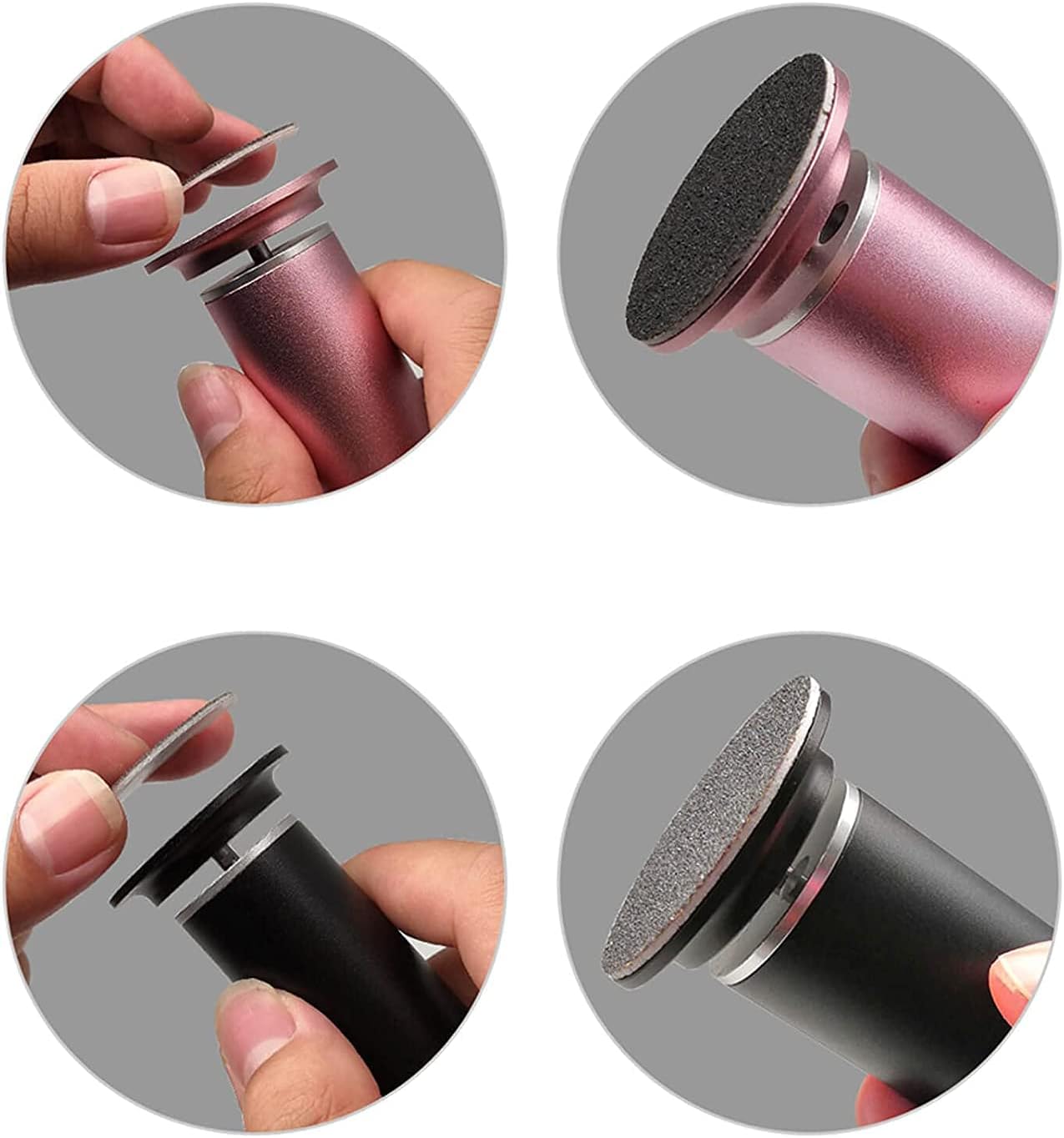 60pcs Replaceable Sandpaper Refill Discs for Electric Foot File Callus Remover Hard Dry Dead Skin Removal (Fine 180 Grit)