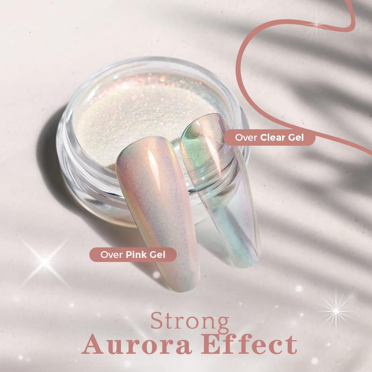 Pretty Diva Mermaid Chrome Nail Powder - Unicorn Chrome Nails Powder Aurora Iridescent Powder Pigment for Nails, Opal Mica Powders Sunset Chrome Nail Powder Manicure Pigment