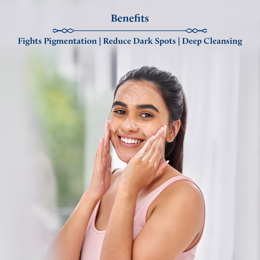 Blue Nectar Rice Water Face Wash with 2% Kojic Acid for Pigmentation | Face Cleanser for Oily, Dry & Sensitive Skin | Face Wash for Women & Men (11 Herbs, 6.76 Fl Oz)