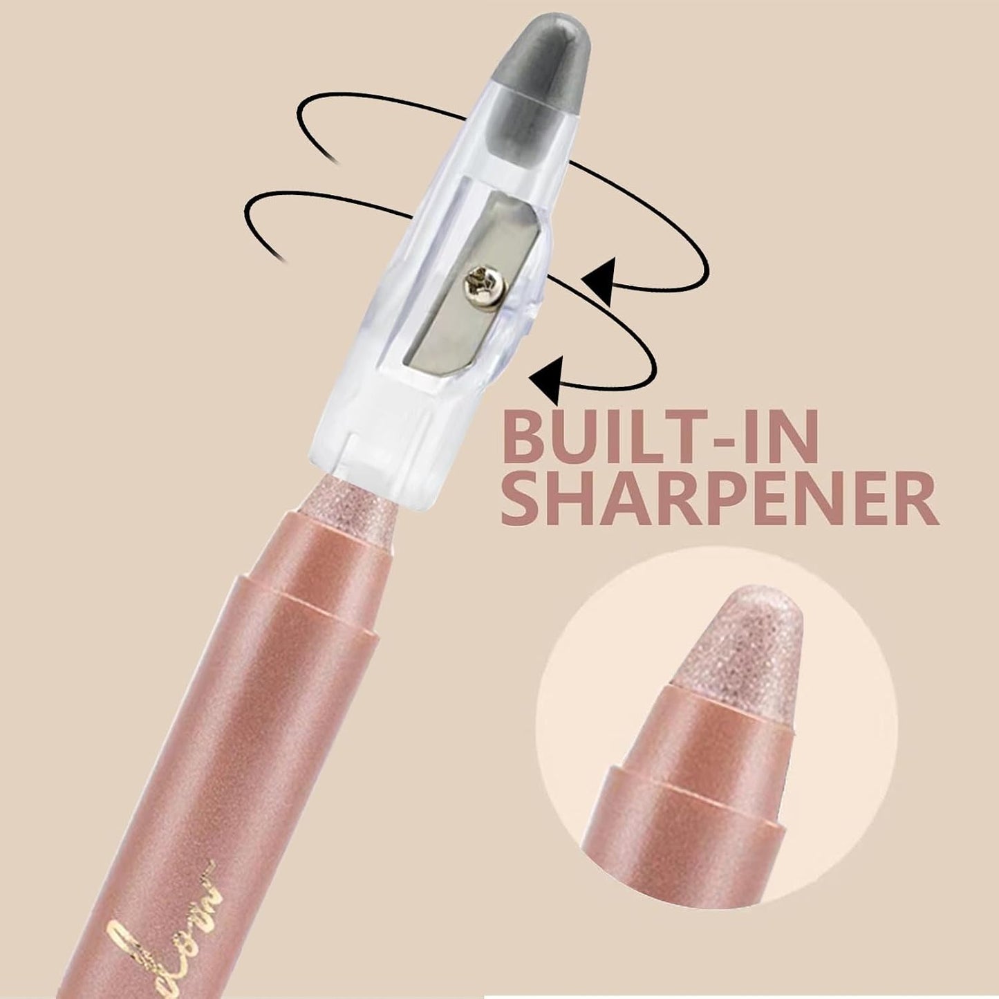 Rose Gold Eyeshadow Stick, Blendable Creamy eyeshadow Eye Brightener Stick, Waterproof Eyeshadow Pencil Long Lasting Crayon, Smooth Shimmer Eye Shadow Highlighter Eye Liner Makeup.#6 rose rold shimmer