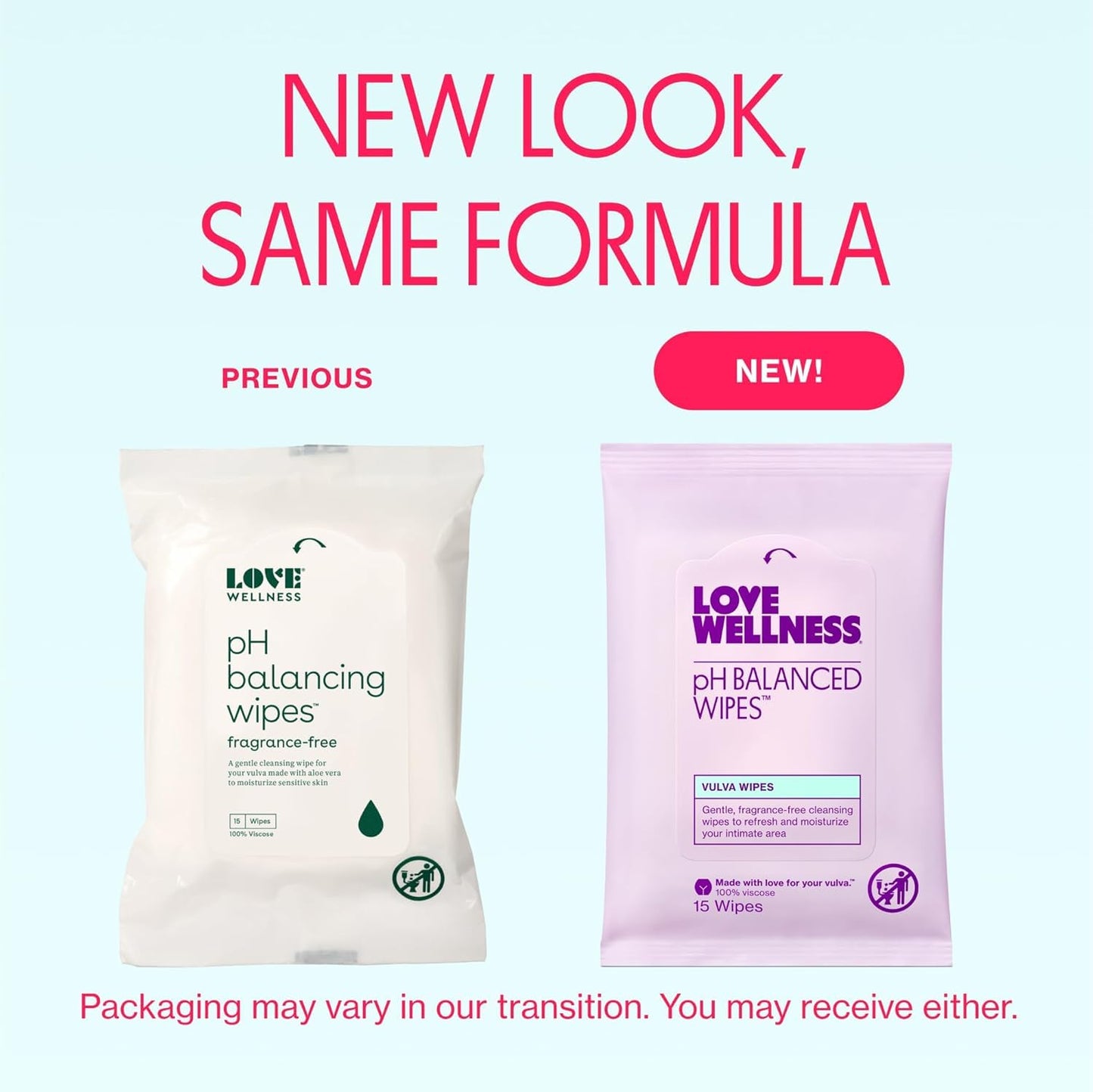 Love Wellness pH Balancing Wipes for Women | Fragrance-Free | Vulva Cleanser for Balanced pH, Intimate Health & Hygiene | Non-Irritating with Aloe Vera for Sensitive Skin | Travel Size | 3-Pack