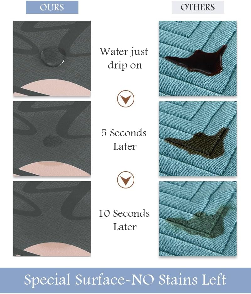 MontVoo-Bath Mat Rug Long Non Slip Super Absorbent Bathroom Runner Stain Resistant Quick Dry Thin Bathroom Mat Fit Under Door-17"x70",Pink