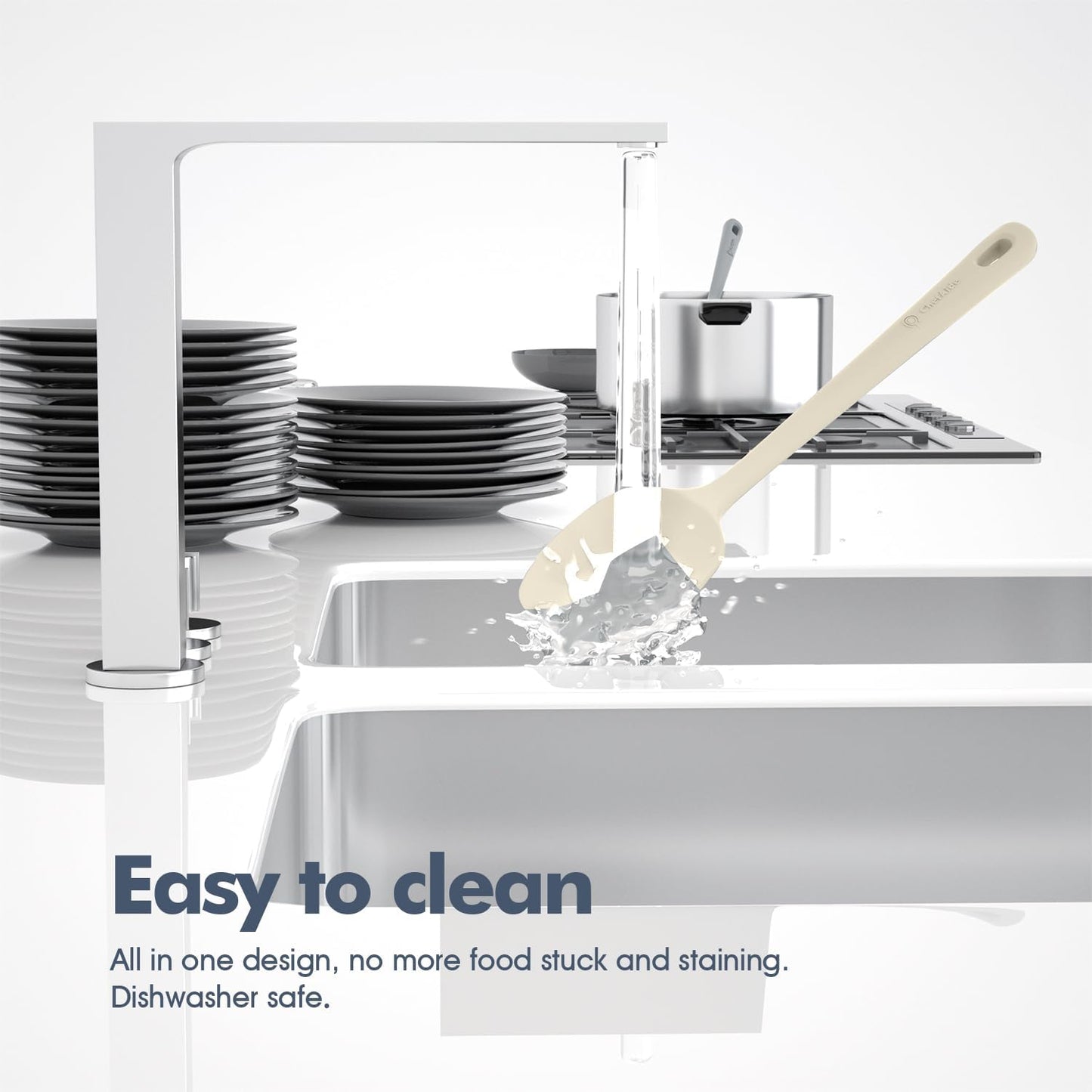 5 Pieces Silicone Spatula Set, Food Grade Rubber Spatula, Upgrade Strong Handle with Ergonomic Grip, Heat Resistant Up to 600°F for Nonstick Cookware, Cooking Candy Series