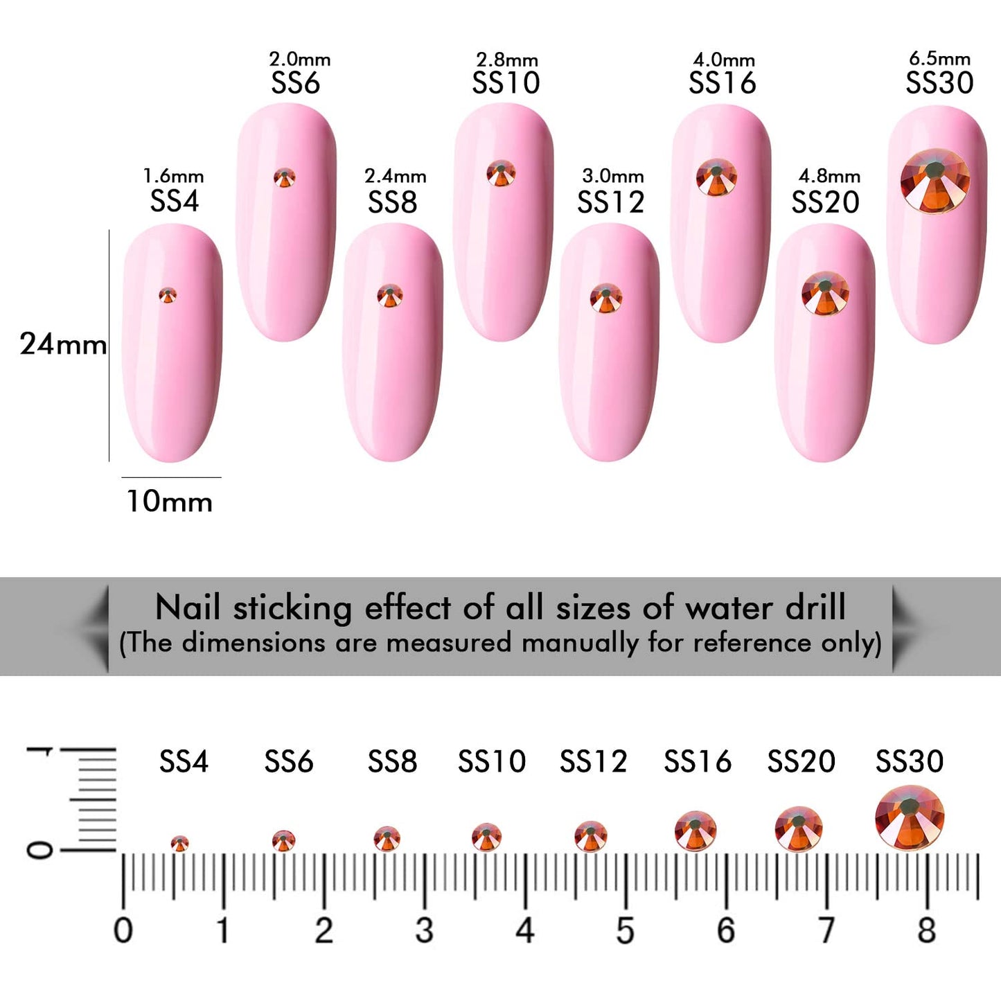 3000Pcs Amber Crystal Rhinestones,Glass Gemstones Flatback Small for Nail Face Makeup Art Crafts Clothes Decoration - (SS4,1.6mm, Amber)