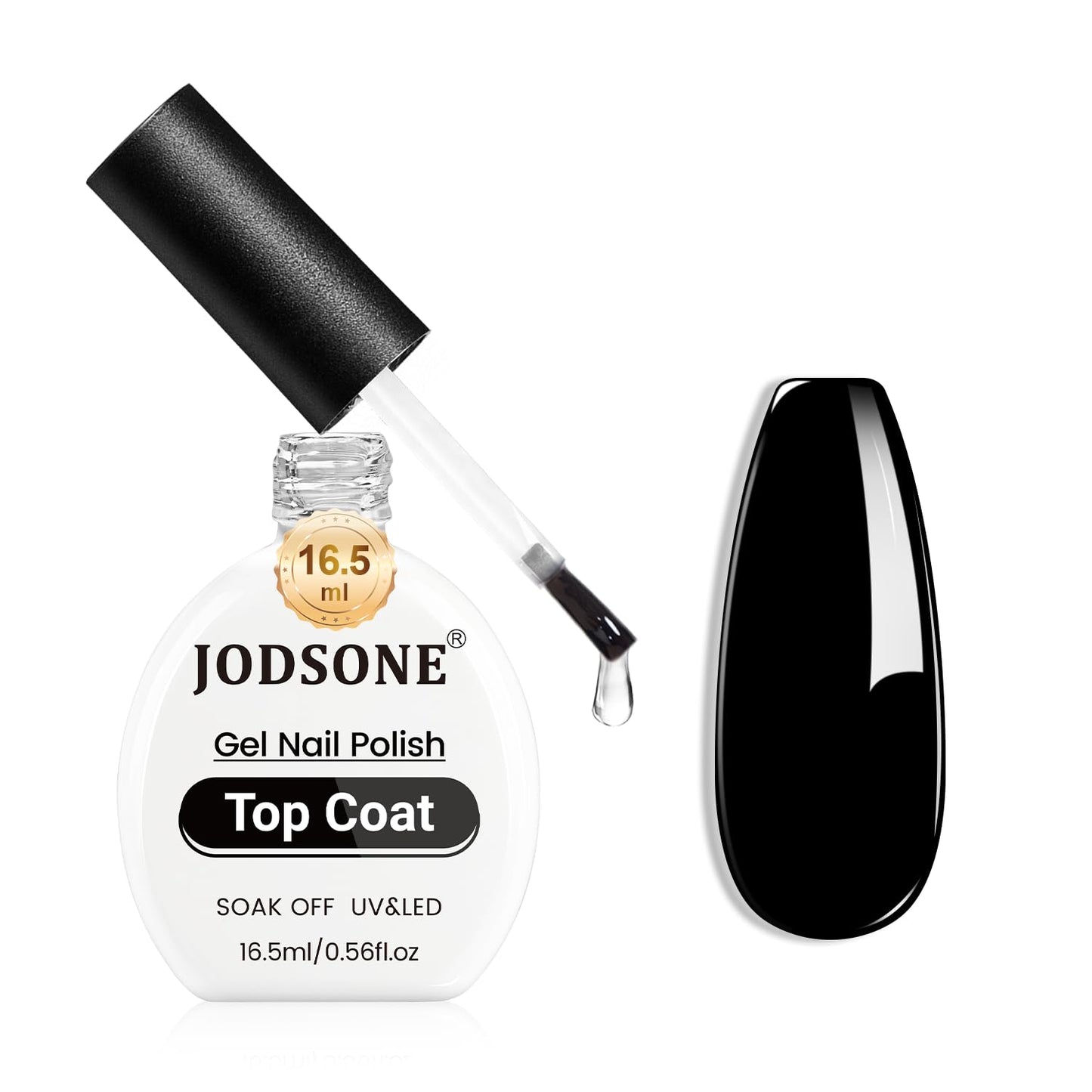JODSONE 16.5ml Gel Top Coat No Wipe Clear Glossy Shine Finish Long Lasting No Soak Off Nail and Need U V Lamp Cured for Salon DIY Nail Art Design