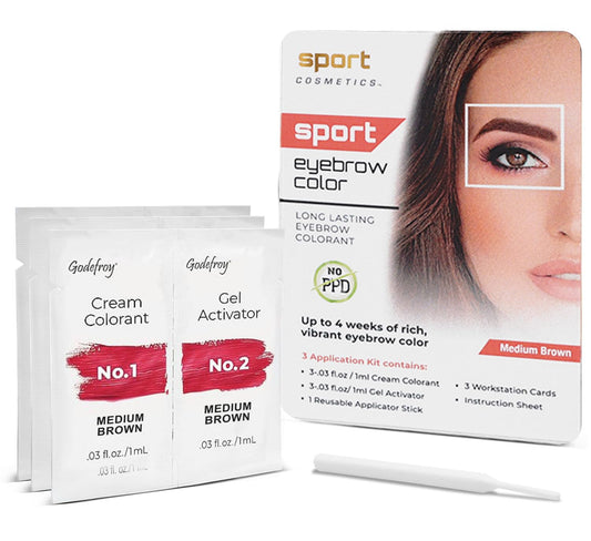 Eyebrow Color For Women, 3 Application Kit, Medium Brown