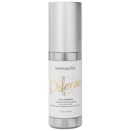 Mirabella Defense CC Creme Full Coverage Foundation with SPF 20, CC Cream Foundation with Sunscreen & Hyaluronic Acid, Oil Control with Salicylic Acid - Light