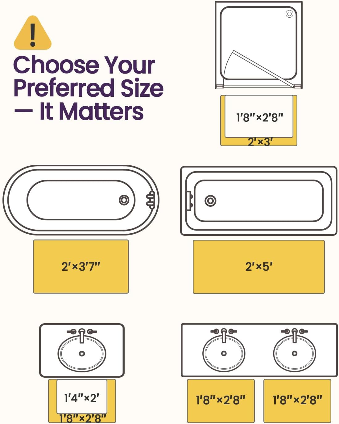 DEXI Bathroom Rug 24x16, Non Slip Washable Bath Mat for Shower Floor, Absorbent Soft Bathmat with Rubber Backing, Quick Dry Microfiber Carpet, Navy