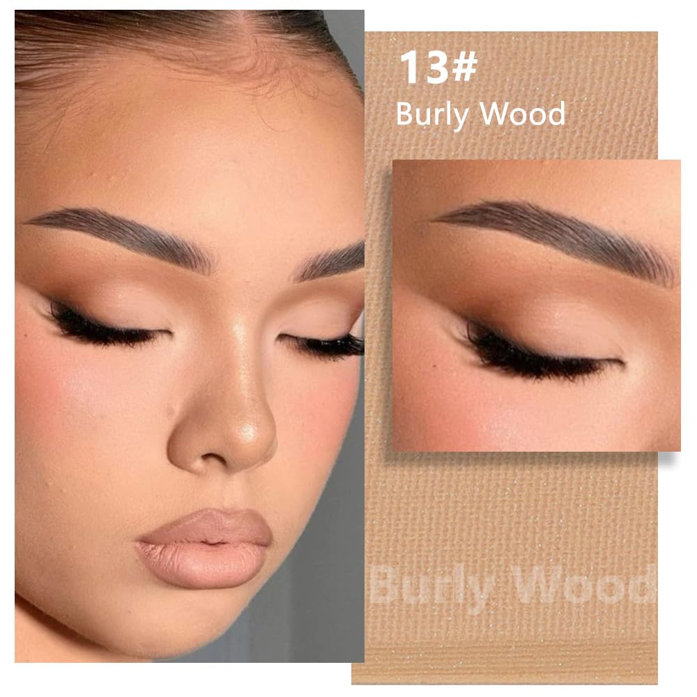 Buildable Matte Eyeshadow Makeup Palette Single - Light Nude Brown Burly Wood Shades | Creamy Pressed Powder for Easy Blending | Mini Travel Palette for Women | Everyday Natural Eye Makeup
