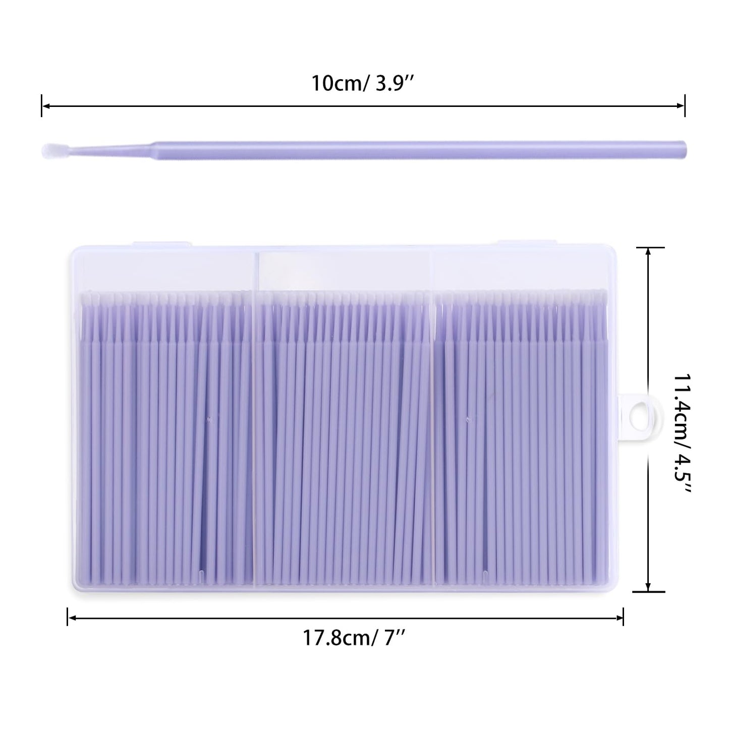 400 Pcs Micro Applicator Brushes,JASSINS Microswabs for eyelash extensions,Disposable 2mm Precision Mascara swab,For Cleaning and Applying Makeup (Light purple)