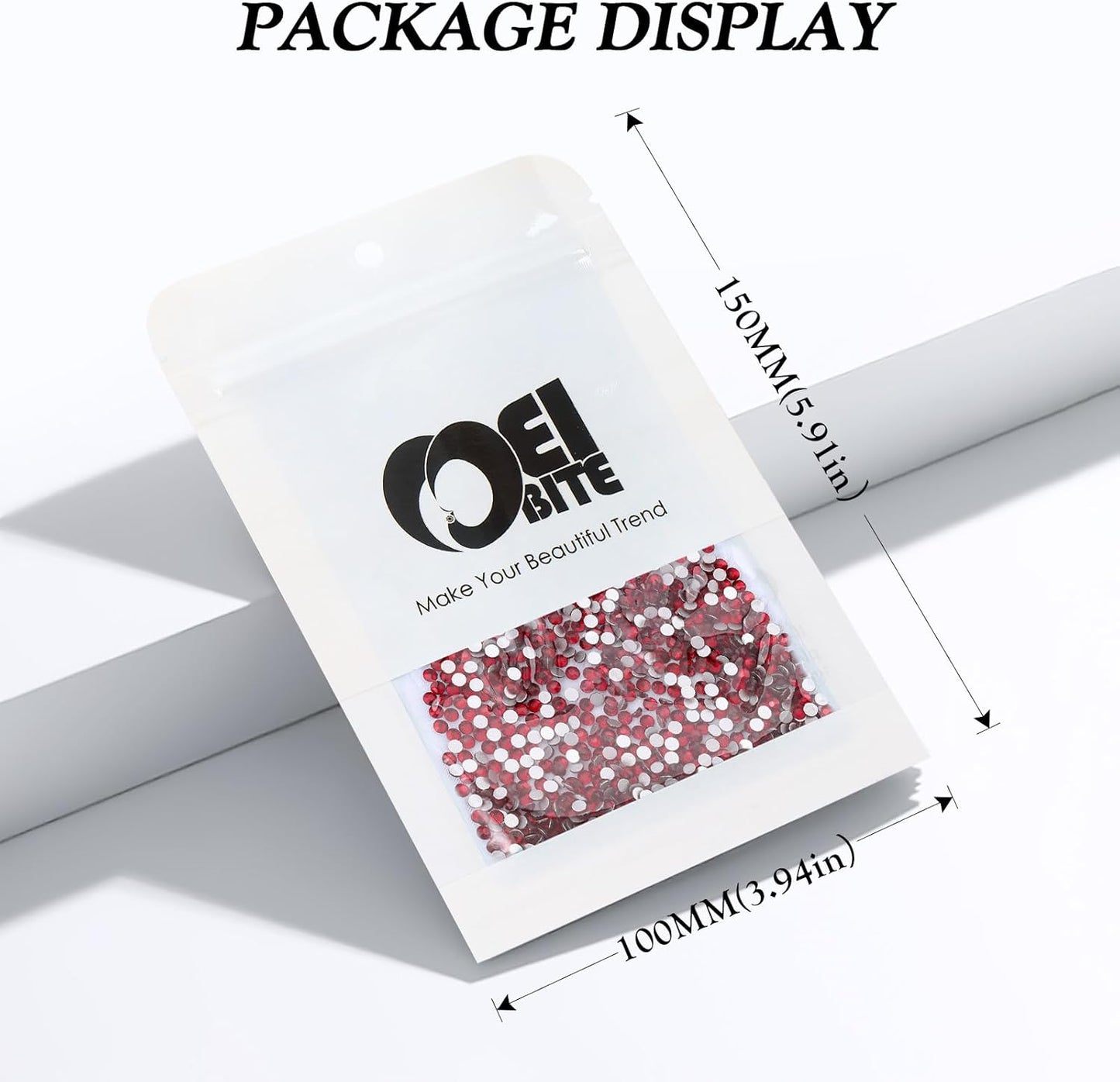 Siam Flatback Rhinestones, Glass Rhinestones for Nail Art and Craft, Glue Fix, Loose Crystal Gemstones(Siam, SS10, 2880pcs, 2.7-2.8mm)