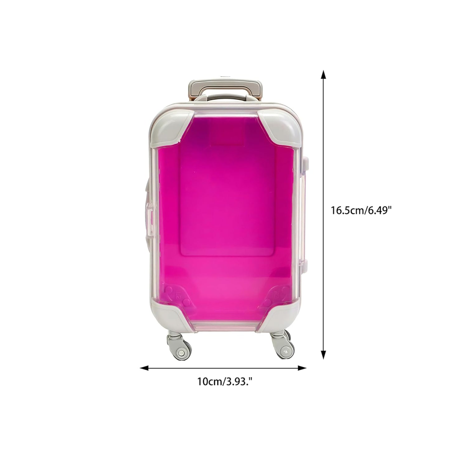 False Eyelash Storage Box, Portable Travel Organizer Mini Luggage False Eyelash Tray Makeup Tool (ROSE RED)