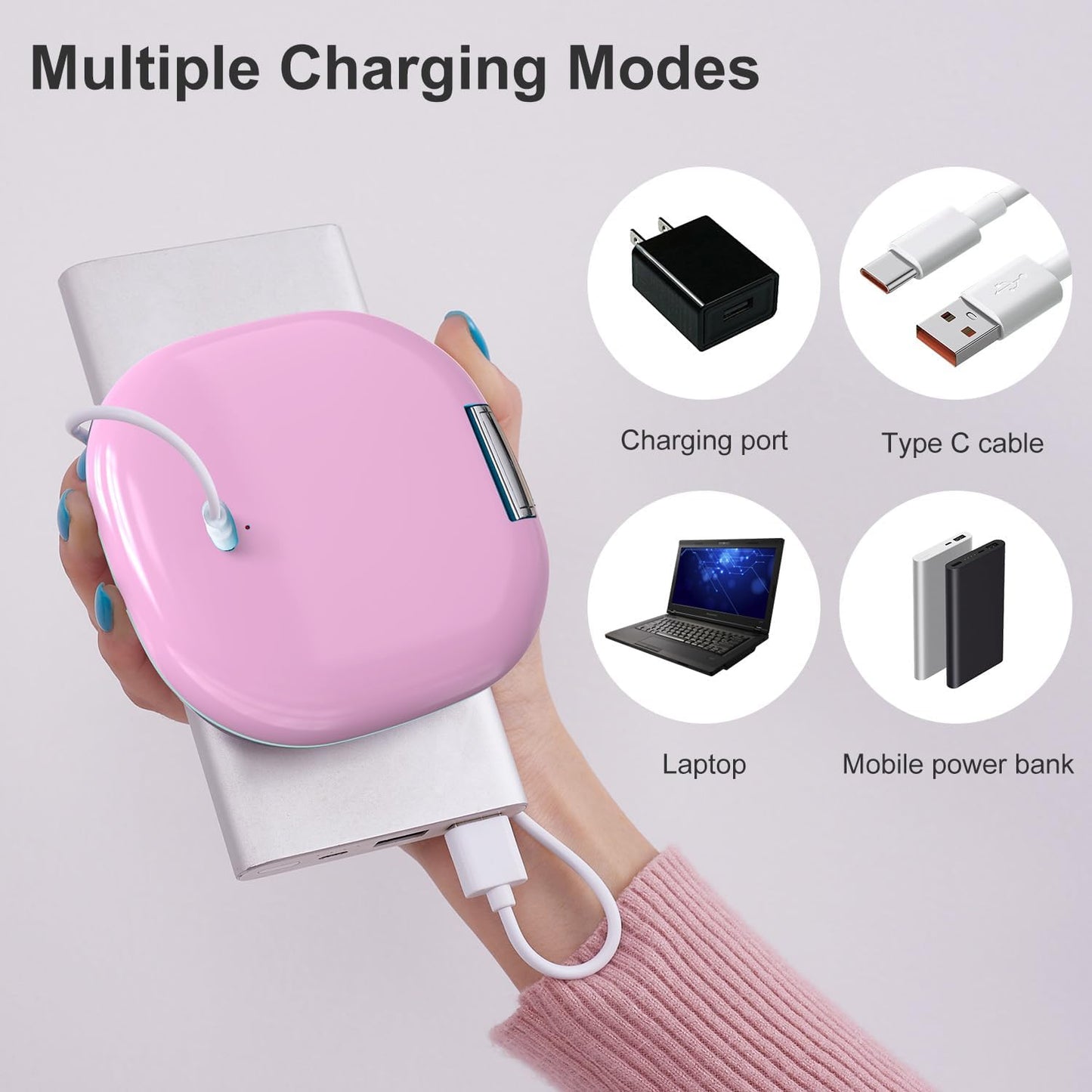 Mocado Compact LED Travel Makeup Mirror - 4 Inches 1X/10X Magnification Travel Mirror with Light Dimmable Double Sides Lighted USB Rechargeable Compact Mirror for Purse,Pocket,Travel(Purple)