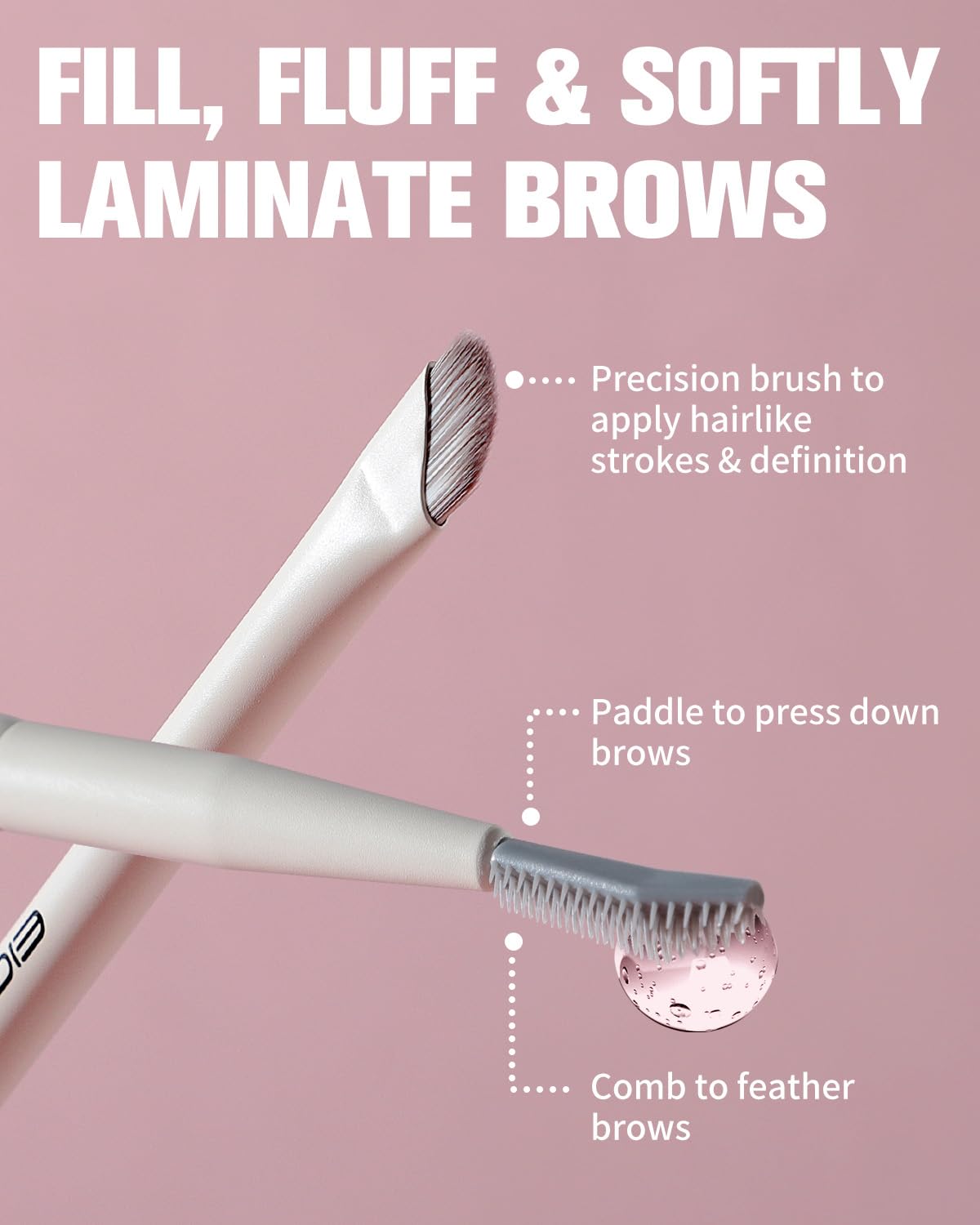 EIGSHOW Dual-Ended Precision Eyebrow Brush and Comb for Eyeliner Lining, Sculpting Brows, Professional Eye Makeup Tools (D109B)