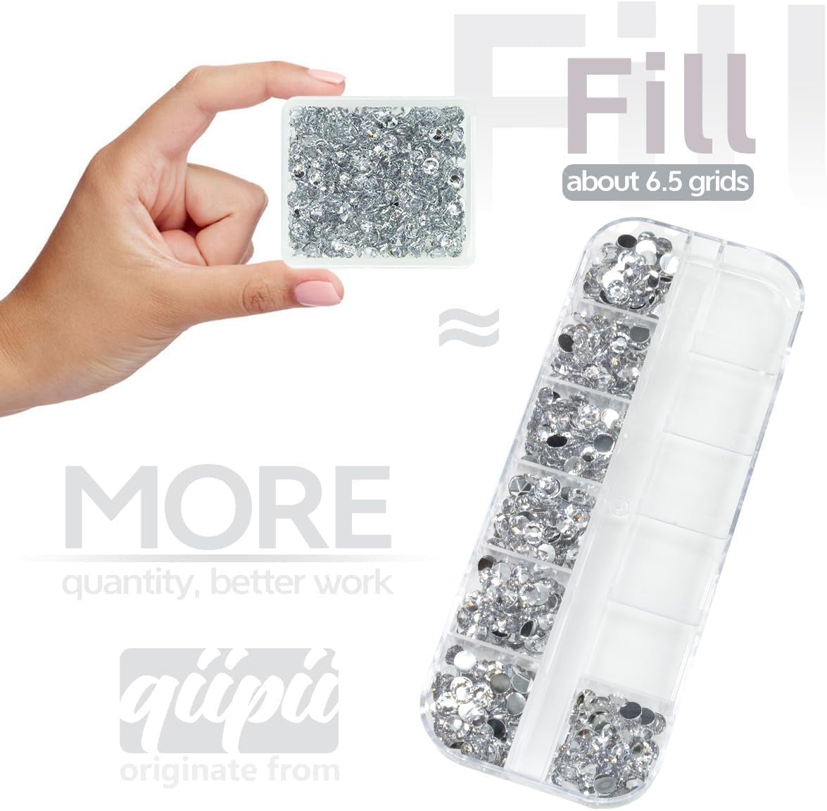 Silver Clear Resin Rhinestones w B7000 Jewelry Glue for Bedazzling Crafting 3mm-6mm Crystal White Flatback Stones Diamonds Crystals Gems Charms for Nails Face Tumblers Bottles DIY Crafts Phones