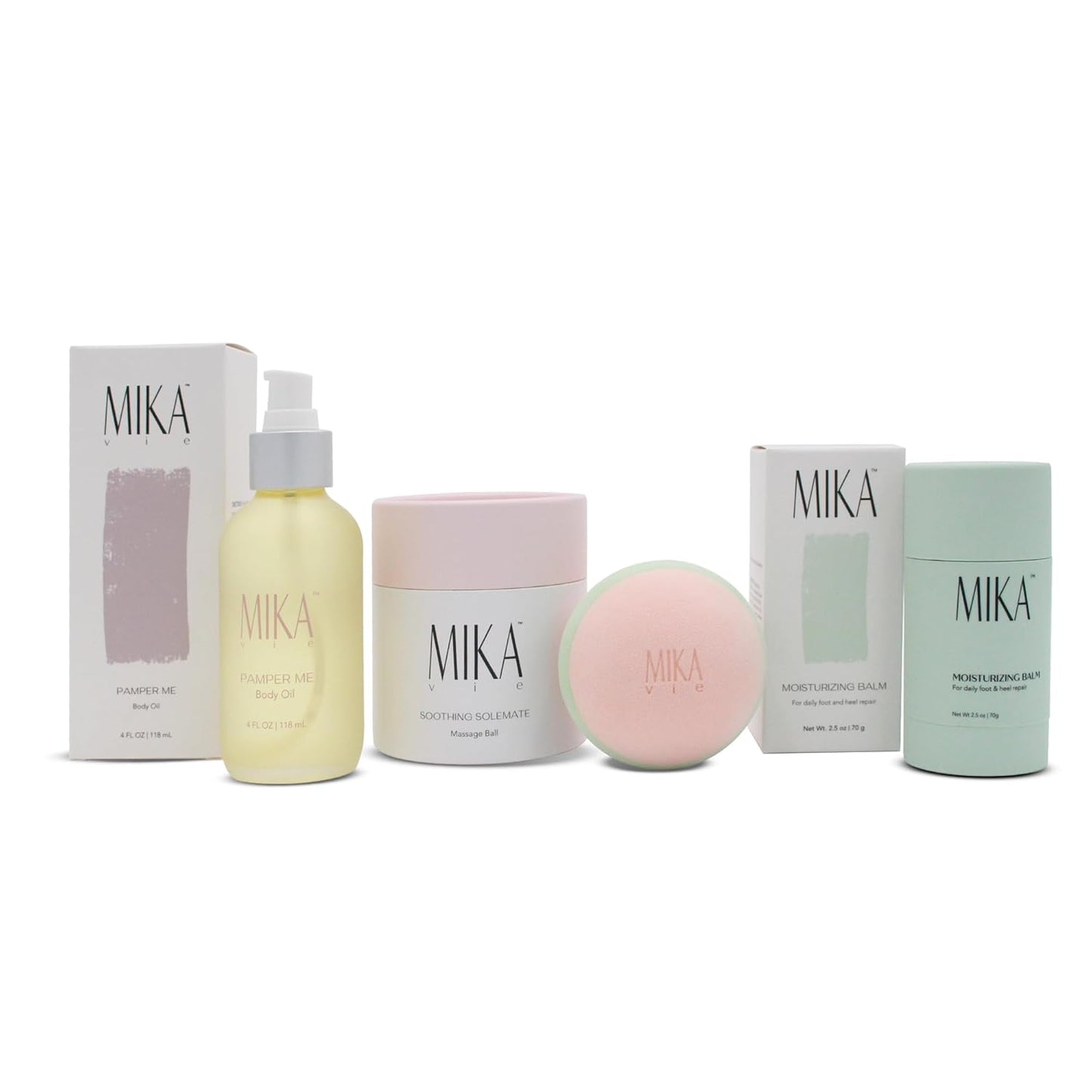 Pamper Me Luxury Bundle Body Oil Foot Balm Massage Ball | 3-Piece Beauty Kit with Organic Body Oil for Dry Skin Foot Balm for Dry Cracked Feet and Massage Ball | Clean Beauty, Vegan and Paraben Free