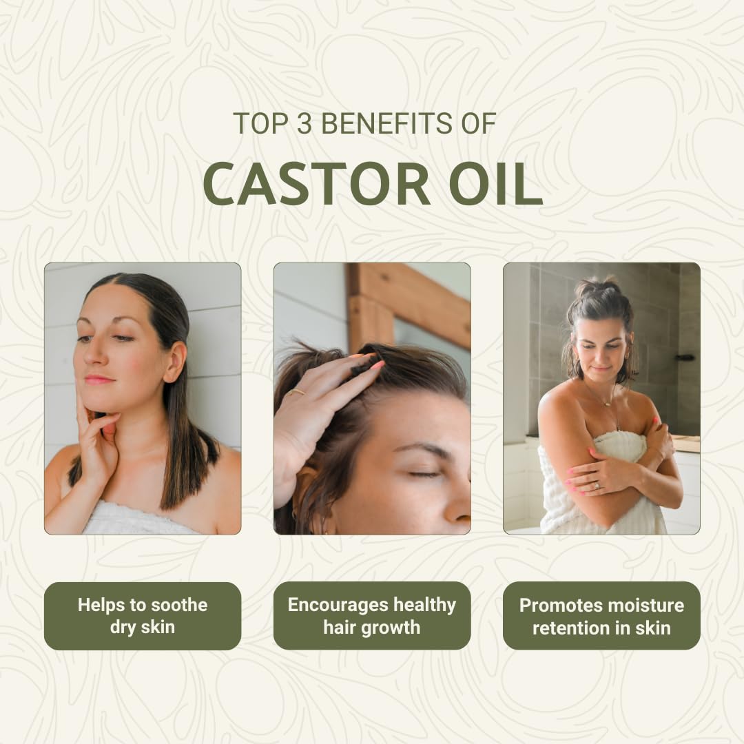 Organic Castor Oil Direct From India - Cold Pressed Castor Oil For Face - Hexane Free (1 Gallon)