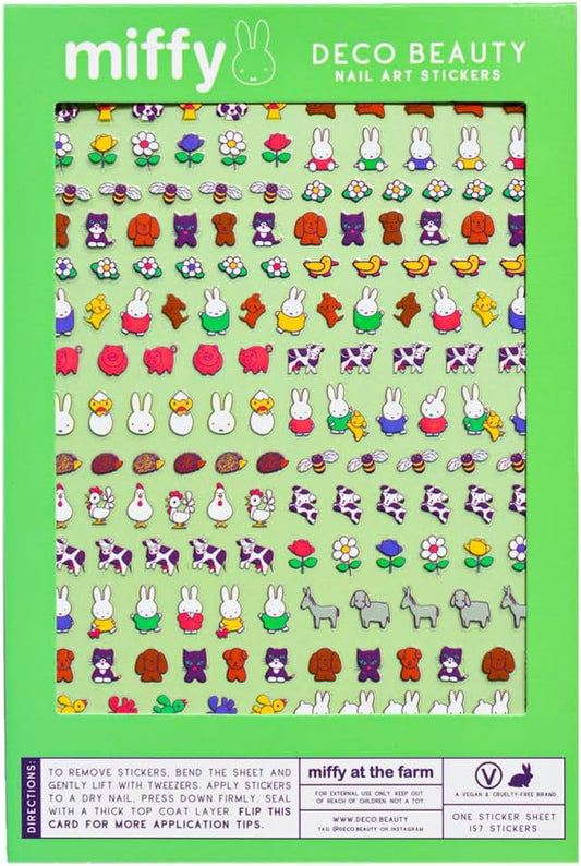 Miffy at The Farm Nail Stickers - Lightweight & Easy-to-Apply Nail Art with Trendy Design - Durable & Long-Lasting Nail Stickers for Women, Ideal for DIY Manicures & Salon-Quality Nails
