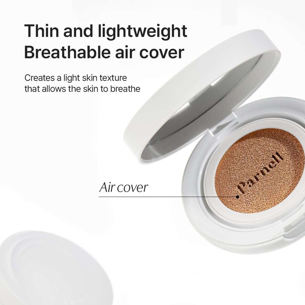 Parnell Cicamanu Serum Cushion - Moisturizing Foundation for Soothing, Coverage, Glass Skin and Lightweight for Sensitive and Dry Skin Pearl Skin (0.52 Fl Oz)(24N)