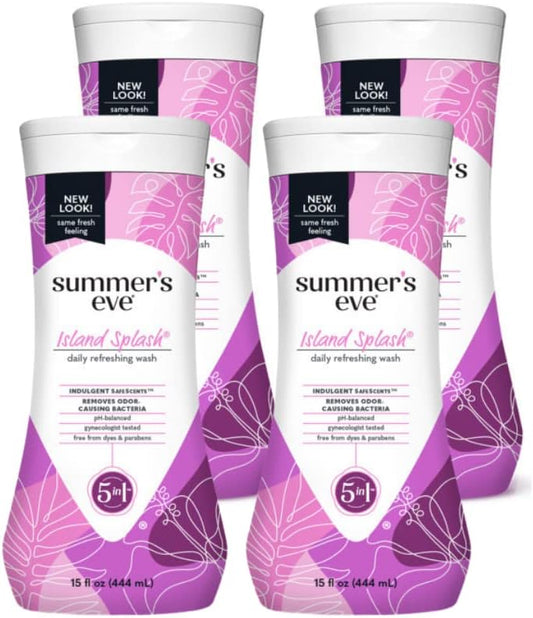 Summer's Eve Island Splash Cleansing Wash For Sensitive Skin 15 fl oz (Pack of 4)