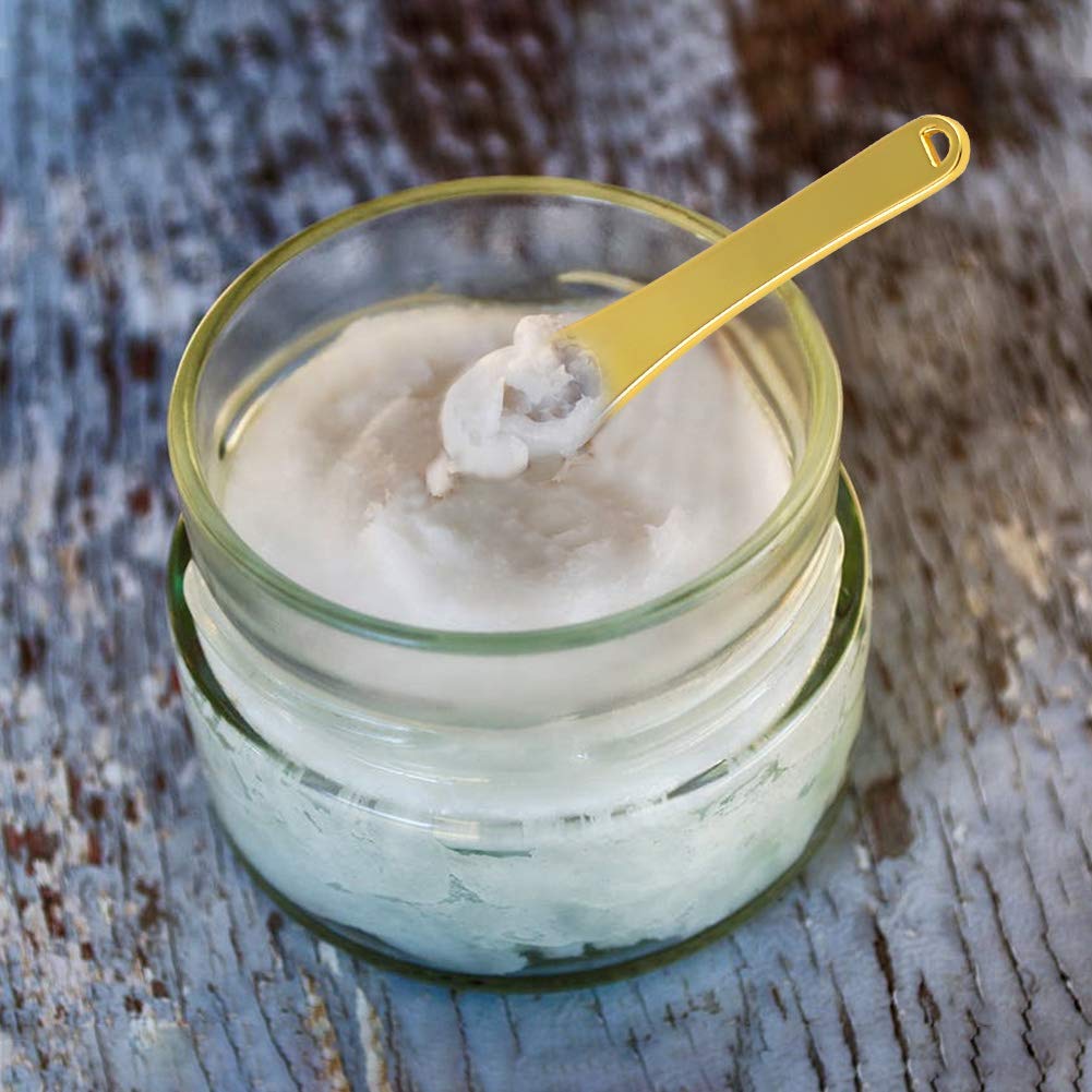 Tekson 6 Pieces Metal Cosmetic Skincare Spatula, Mini Mask facial Reusable Scoop, Makeup Beauty Spoons for Cream, Lotions, Moisturizers (Rose Gold, Gold, Silver)