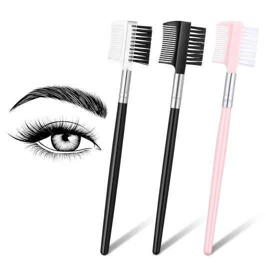 3pcs Eye Lash Brushes Separator, Eyebrow Comb for Women, Dual-Head Eyebrow Brush and Comb for Eliminating Mascara Clumps, Grooming Shaping Brow, Separating Lashes, Eyelashes Extension