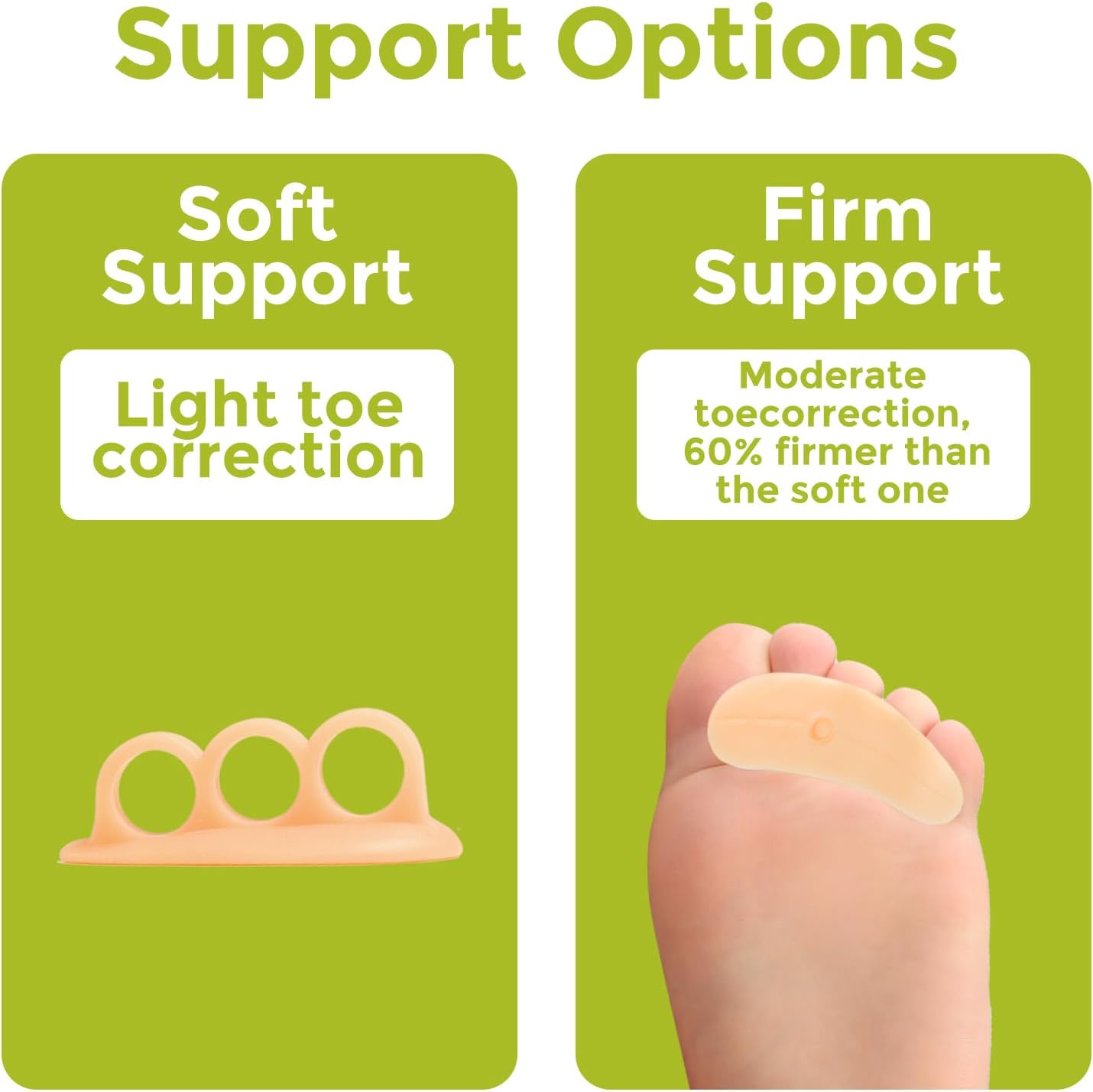 Bukihome Hammertoe Corrector Gel Toe Straighteners - 12 pcs Support Crest for Women & Men - Realign Bent, Crooked, Curled, Claw, Hammer Toes - Beige,Three Loop