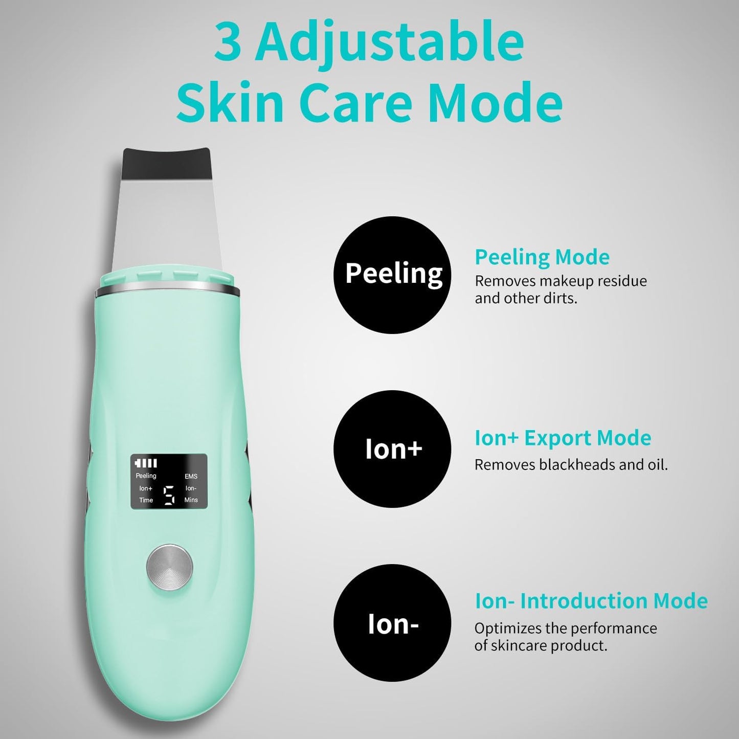 Face Scrubber Skin Spatula - Blackhead Remover Deep Cleansing Tool for Pore Extraction, 4-in-1 Fast Charging Dock Blackhead Remover Face Spatula for Facial Skincare Women Gift (Green)