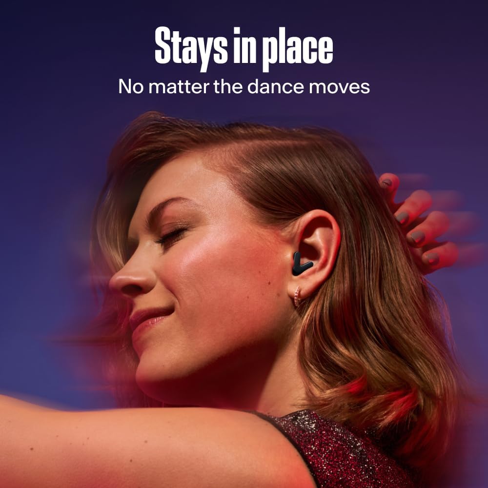 Alpine Tune Earplugs, Concert Ear Plugs for Noise Reduction, High Fidelity Music Quality, 19dB Hearing Protection with Crystal Clear Sound, Incl. 4 Sizes, For Parties, Raves, Festivals & Clubs, Black