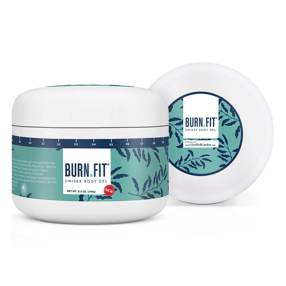 Body Gel – Anti Cellulite Cream by Burn Fit for Belly & Body, Belly Firming and Tightening Cream, Non-Sticky Cold & Hot Cream for Cellulite, Skin Firming Body Lotion for Smoother Skin - 8.5 Oz.