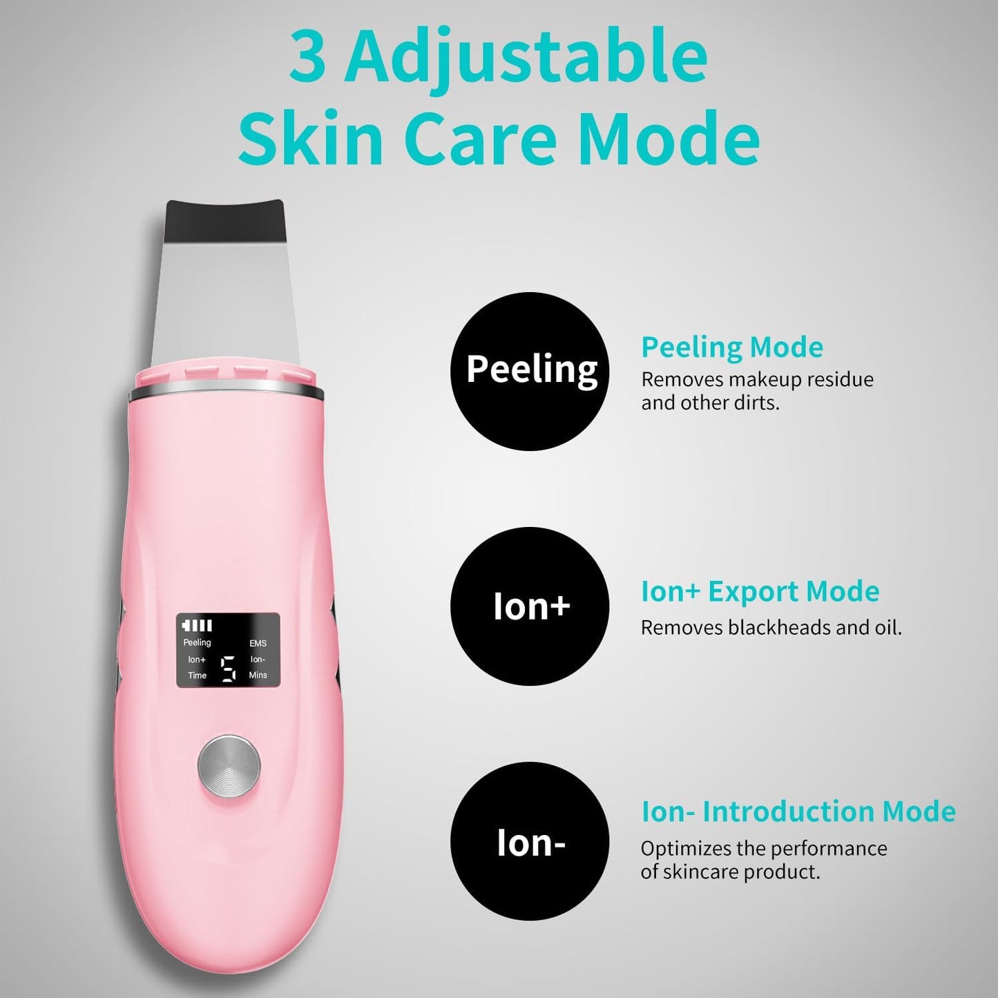 Face Scrubber Skin Spatula - Blackhead Remover Deep Cleansing Tool for Pore Extraction, 4-in-1 Fast Charging Dock Blackhead Remover Face Spatula for Facial Skincare Women Gift (Pink)