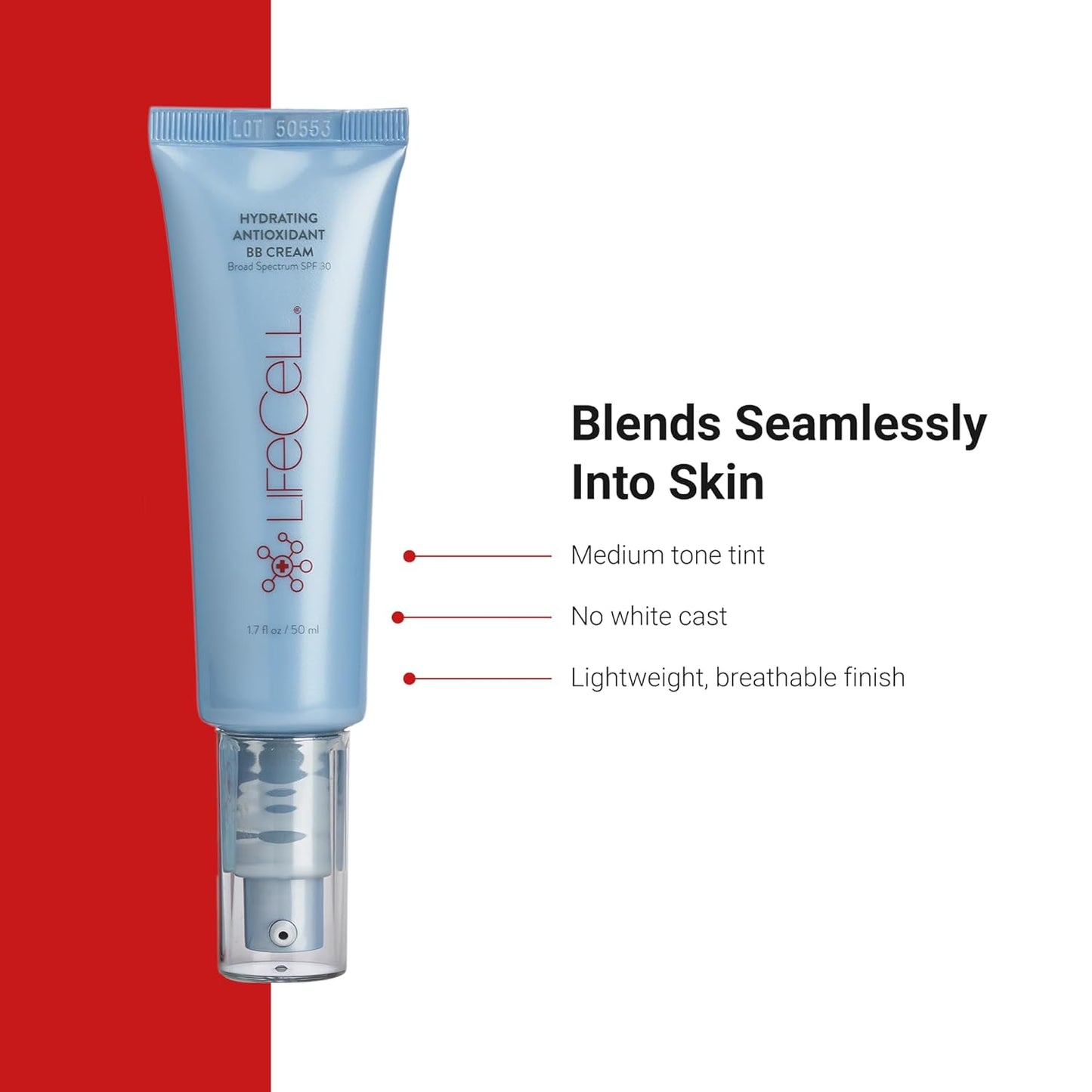 LifeCell All-In-One Anti-Aging Illuminating Tinted Moisturizer with SPF 30 | Antioxidant | Hydrating Lightweight Foundation, Blocks UV Rays,(1.7 oz, Sheer)