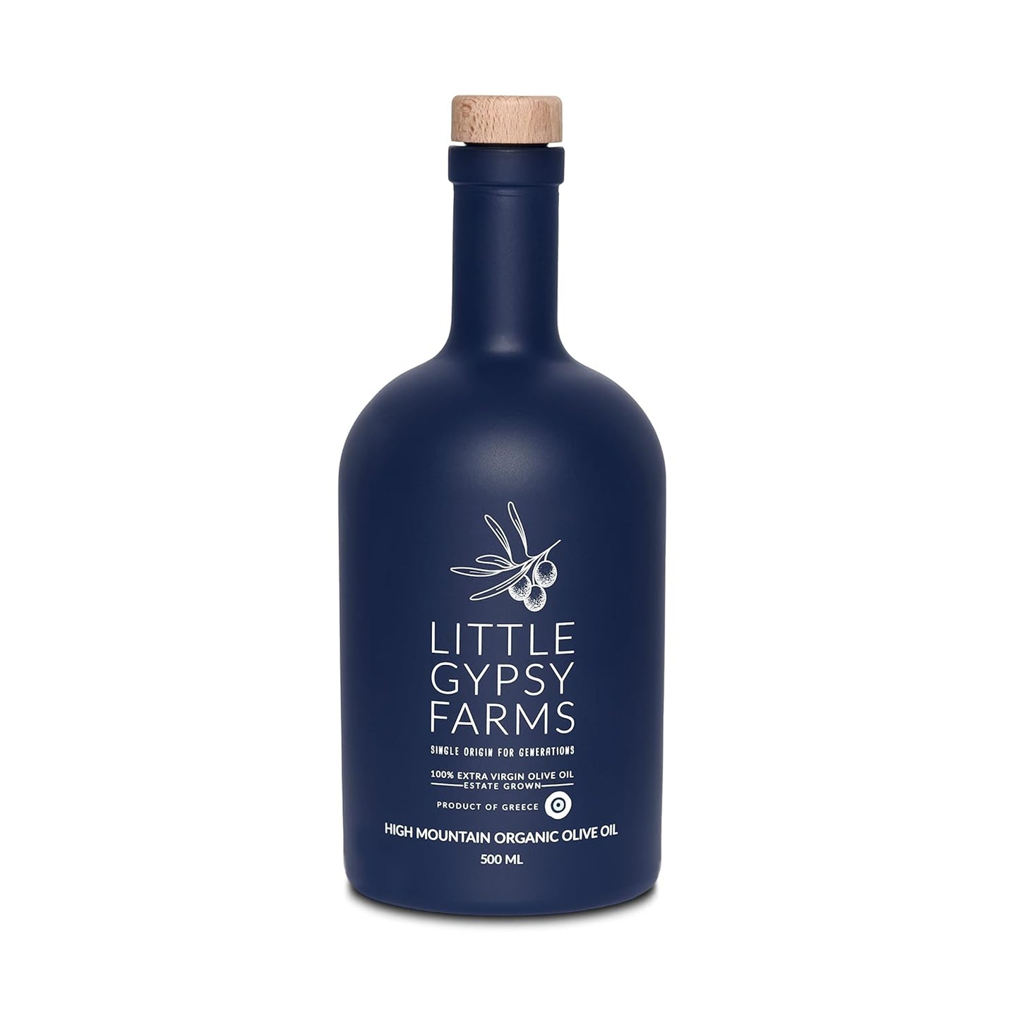 High Mountain Organic EVOO from Little Gypsy Farms | Extra Virgin Olive Oil from a Single Estate in Greece | First Cold-Pressed | High Polyphenols & Amino Acids | Non-GMO | 500ml