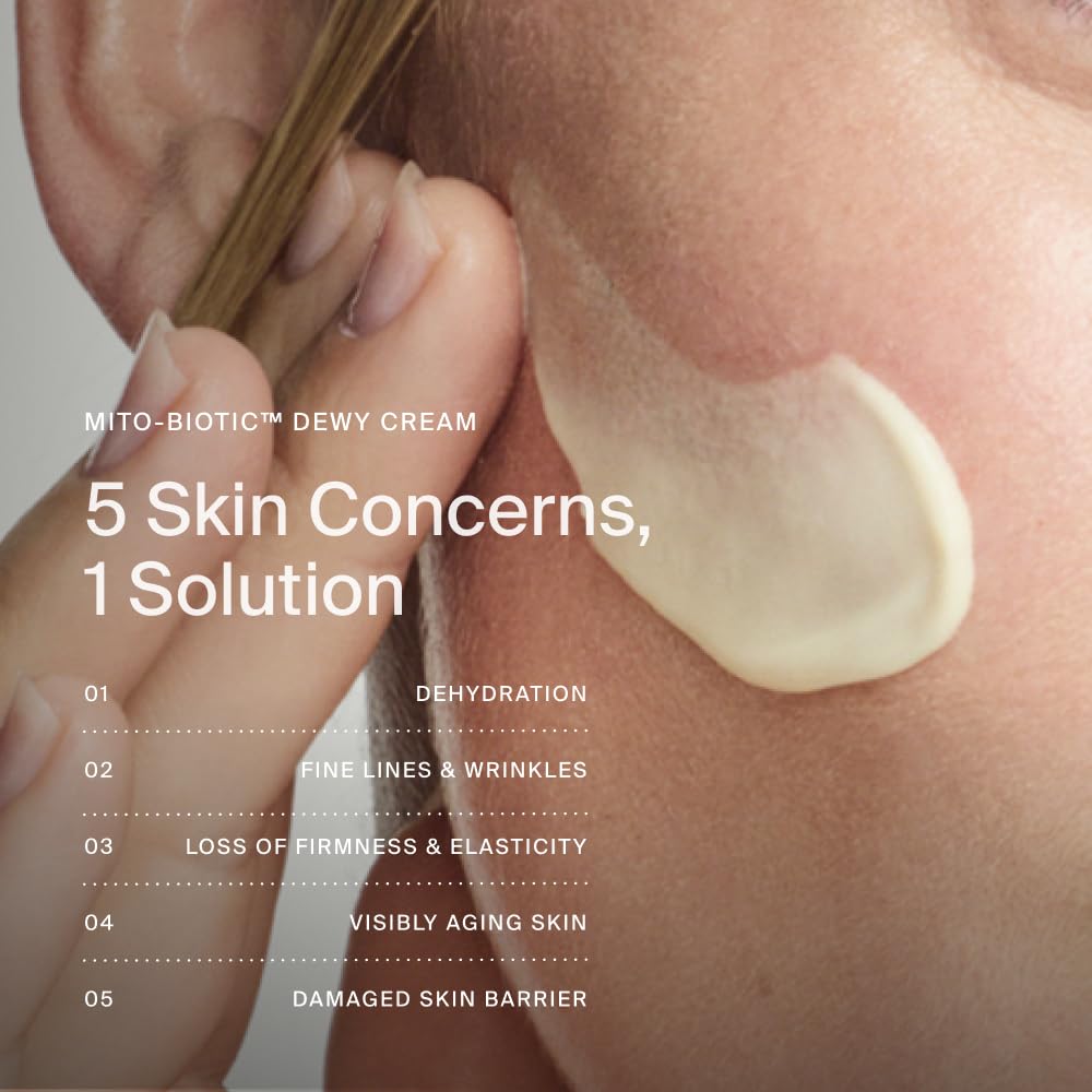 Timeline Mito-Biotic™ Travel Size Dewy Cream Lightweight Moisturizer With Peptides to Hydrate, Plump & Protect Dry Skin - .5mL