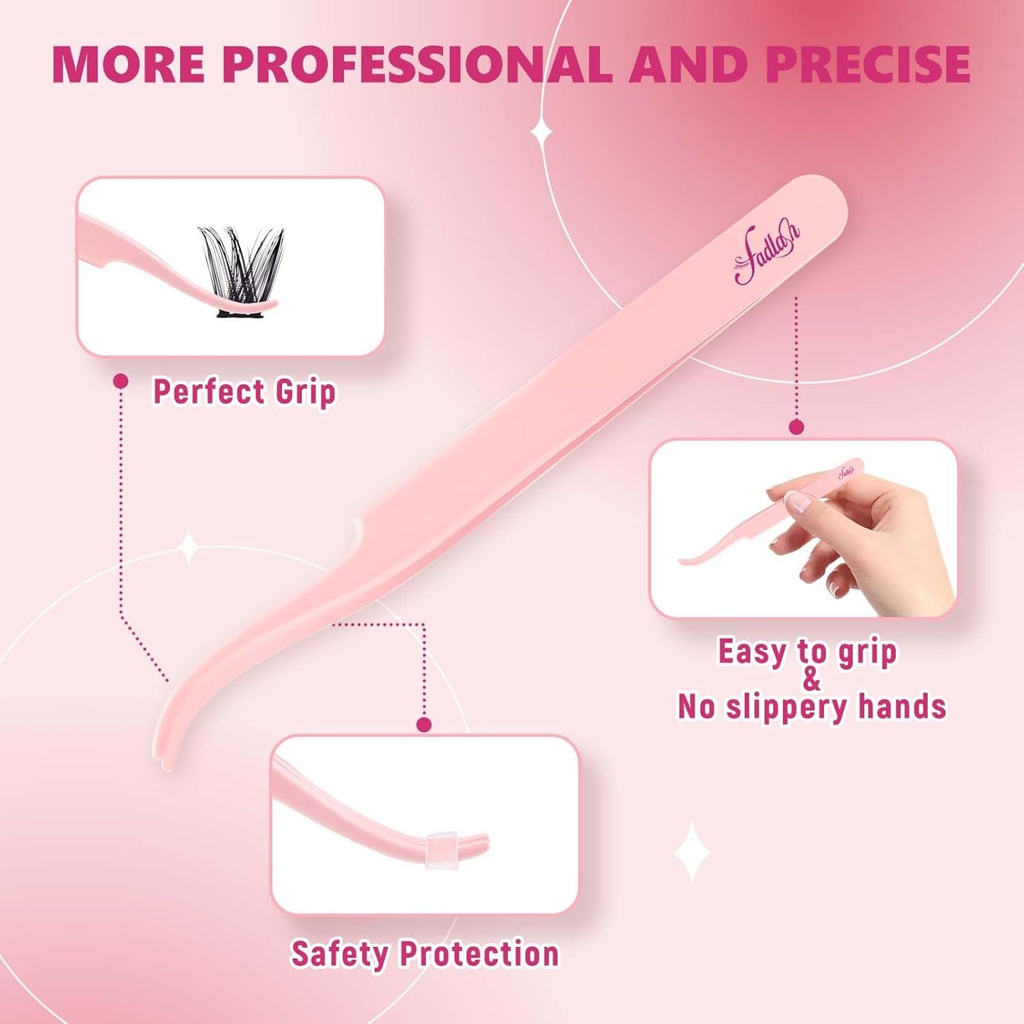 Eyelash Applicator Tool 4-in-1 Lash Applicator Tool Set with Eyelash Extension Tweezers, Brush Eye Lash Applicator Tools DIY Eyelash Extension Tweezers Kit for Beginners Eyelash Extensions Tool