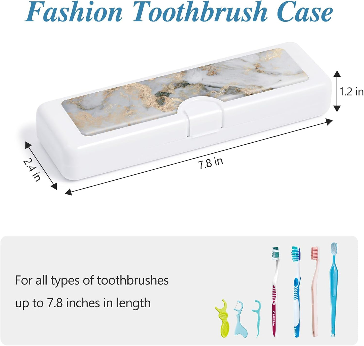 Toothbrush Travel Case - Colorful Pattern, Holder and Covers for Toothbrushes, Includes Tongue Scraper Case