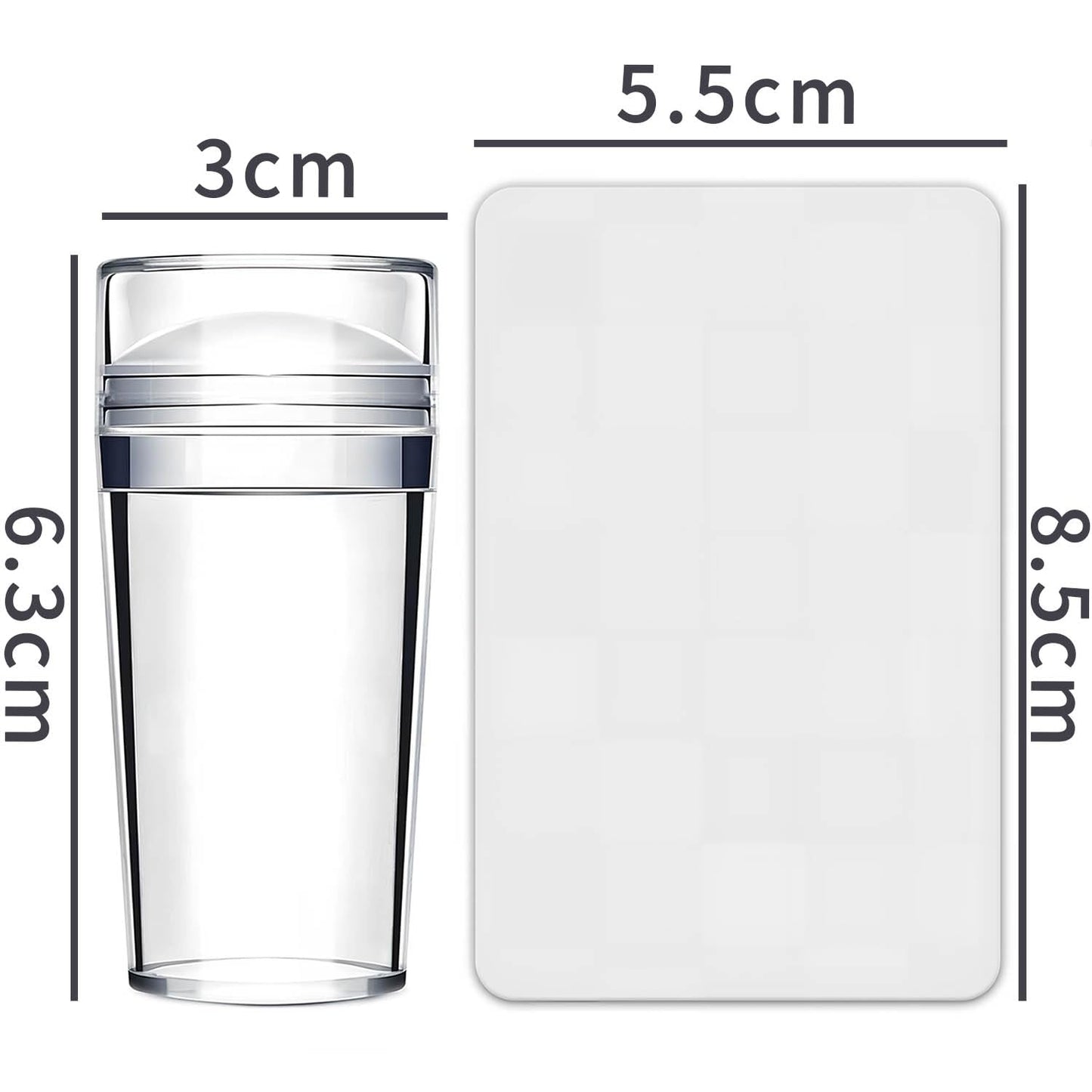 French Tip Tool,2 PCS Nail Art Stamper Kit,Clear Silicone Stamping Jelly with Scraper for DIY together with Gel Nail Polish Acrylic Nail Kit Nail Tips