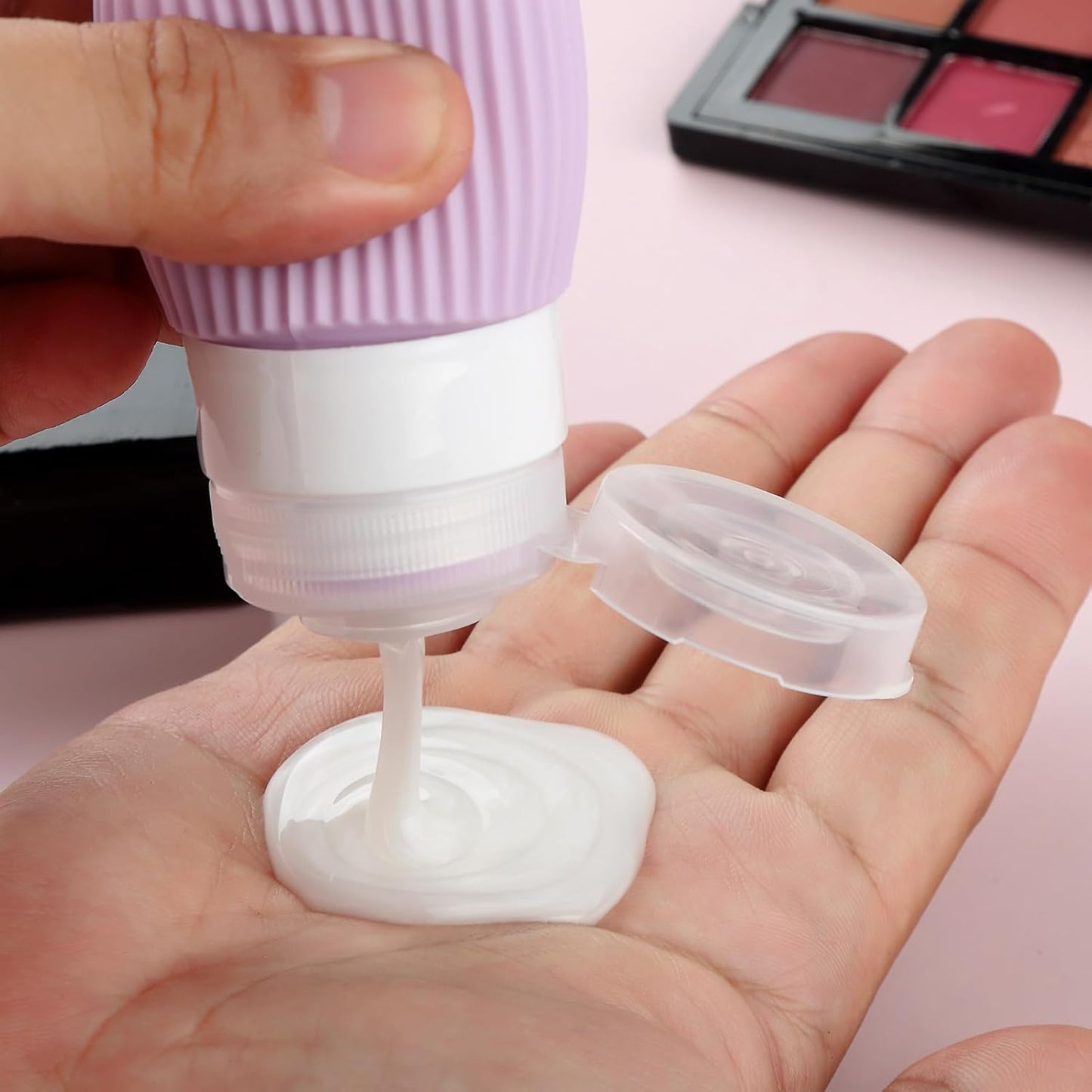 Travel Bottles for Toiletries, Tsa Approved 2oz Travel Bottles, BPA Free Leak Proof Travel Size Toiletry Containers, Refillable Travel Accessories with Toiletry Bag for Shampoo Liquid (4 Pack)