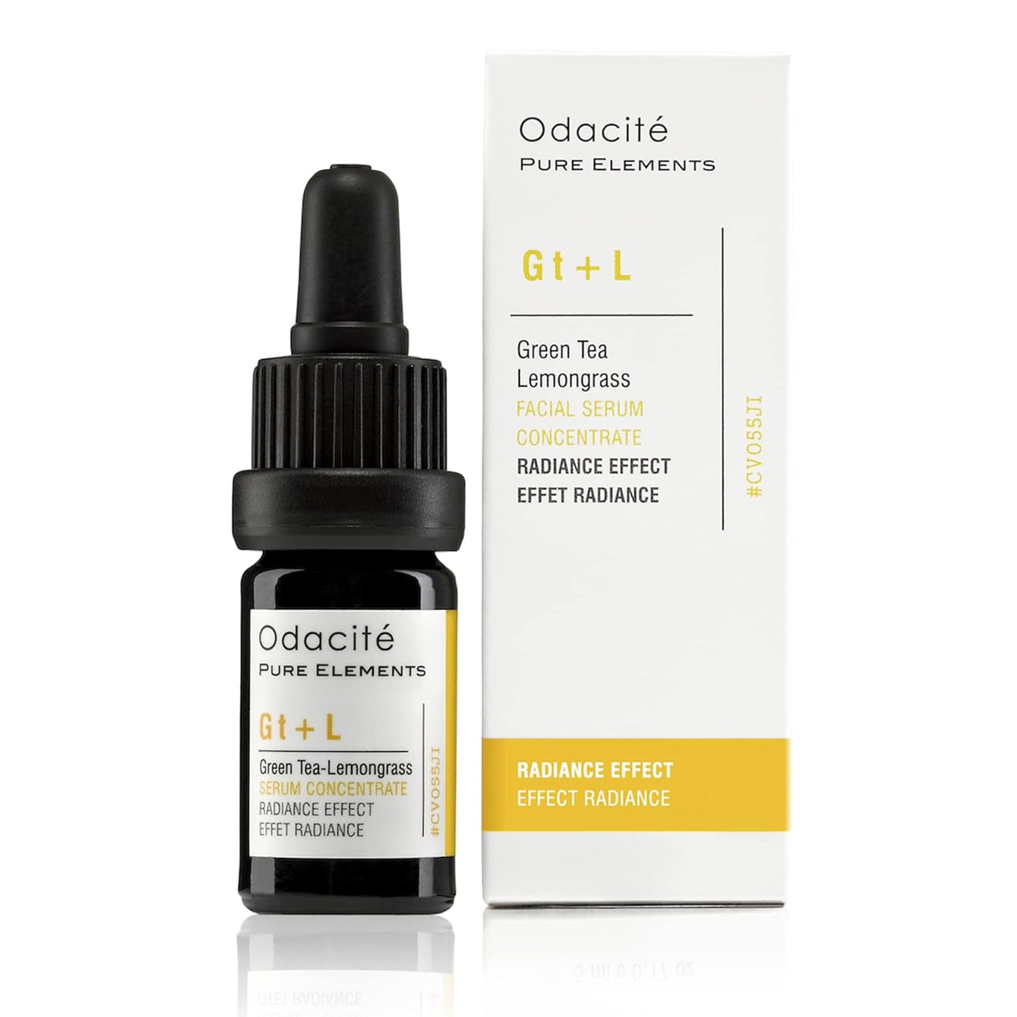 Odacité Brightening Serum Concentrate with Green Tea + Lemongrass for Radiant Skin - Lightweight, Hydrating & Brightening Anti-Aging Facial Oil Concentrate for Sluggish & Lackluster Skin - 0.17 fl. oz