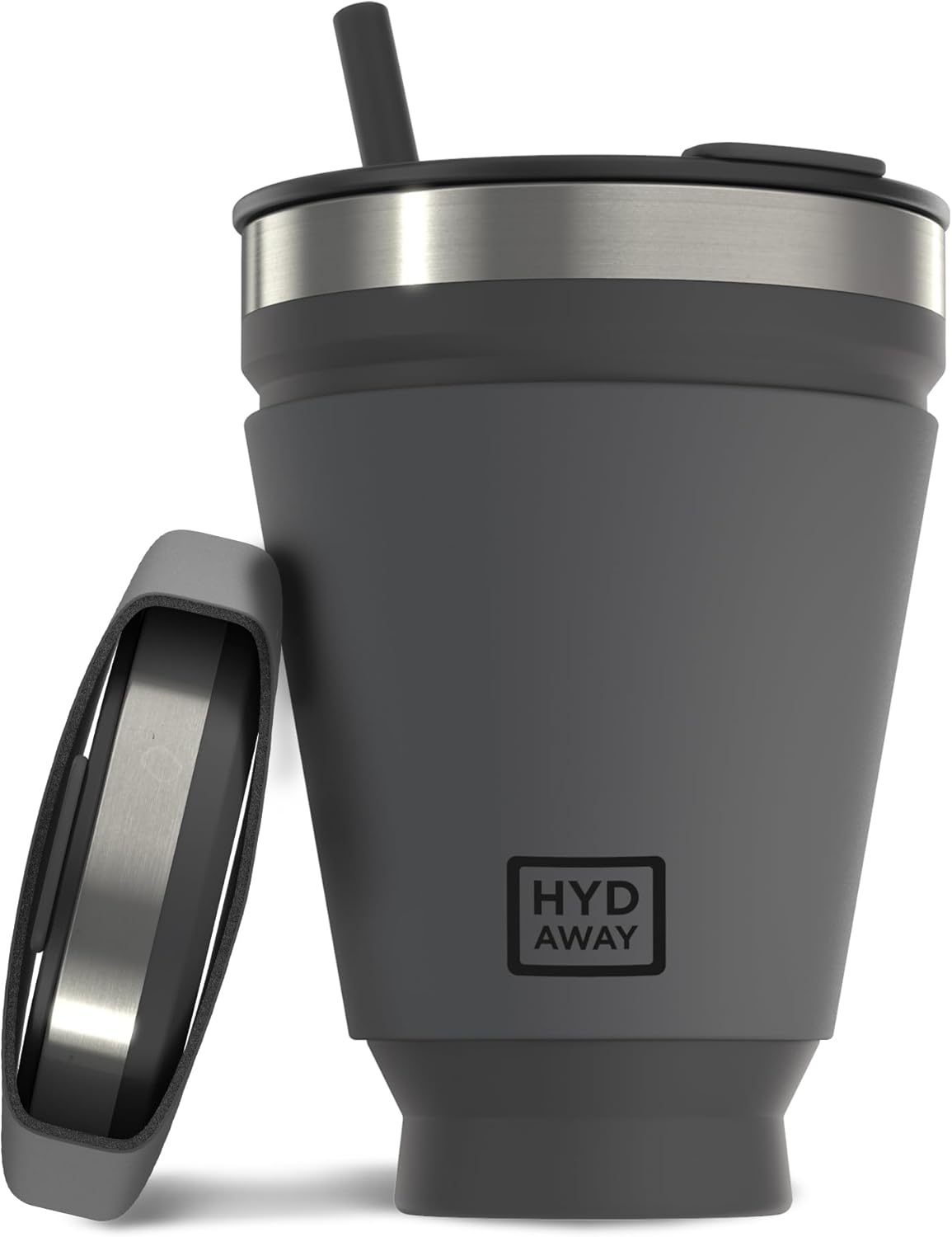 HYDAWAY 16oz Collapsible Tumbler - BPA-Free, Reusable Silicone Cup with Lid & Insulating Sleeve - Perfect for Coffee, Travel, and Everyday Use